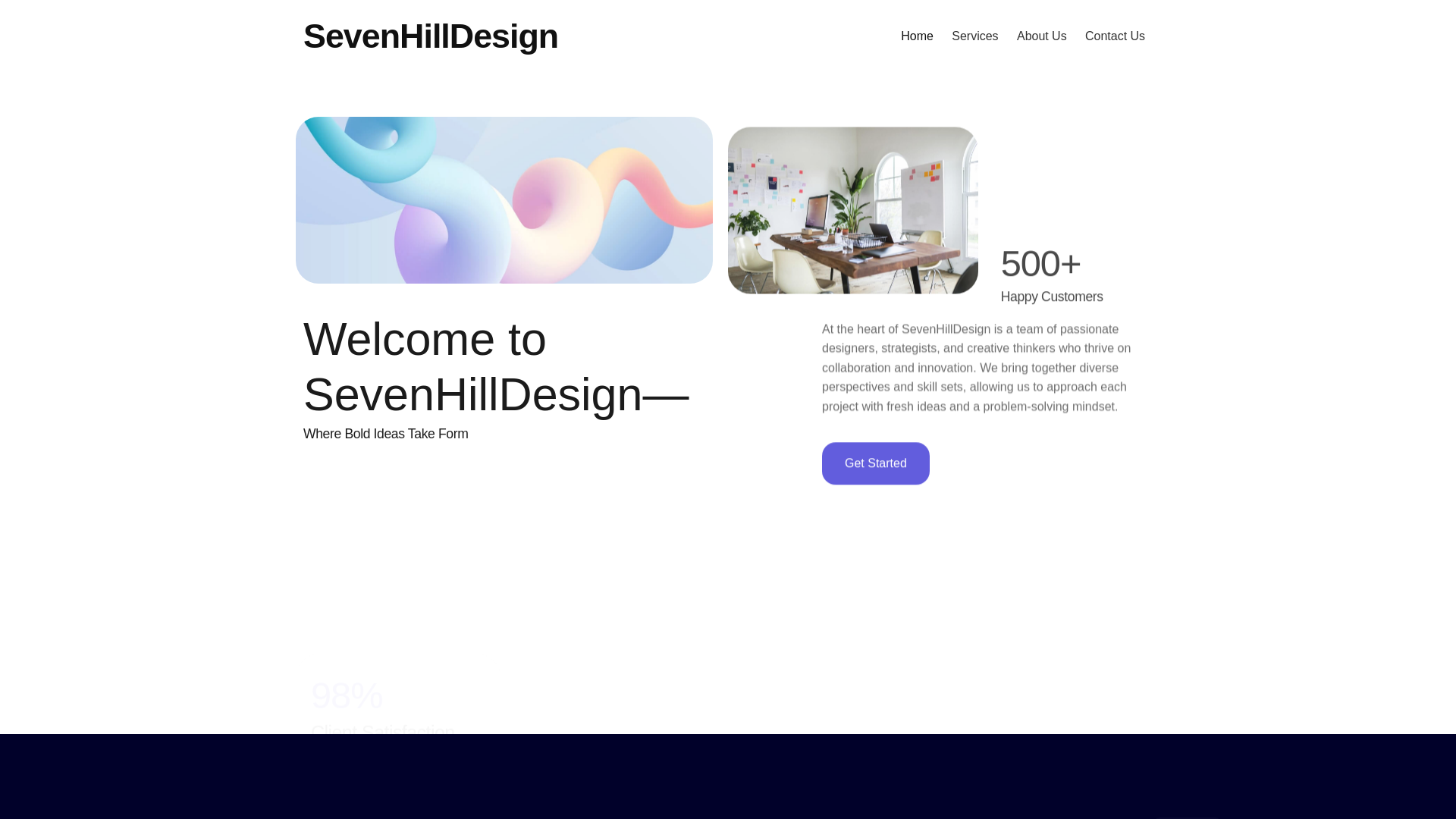 website screenshot of https://sevenhilldesign.com