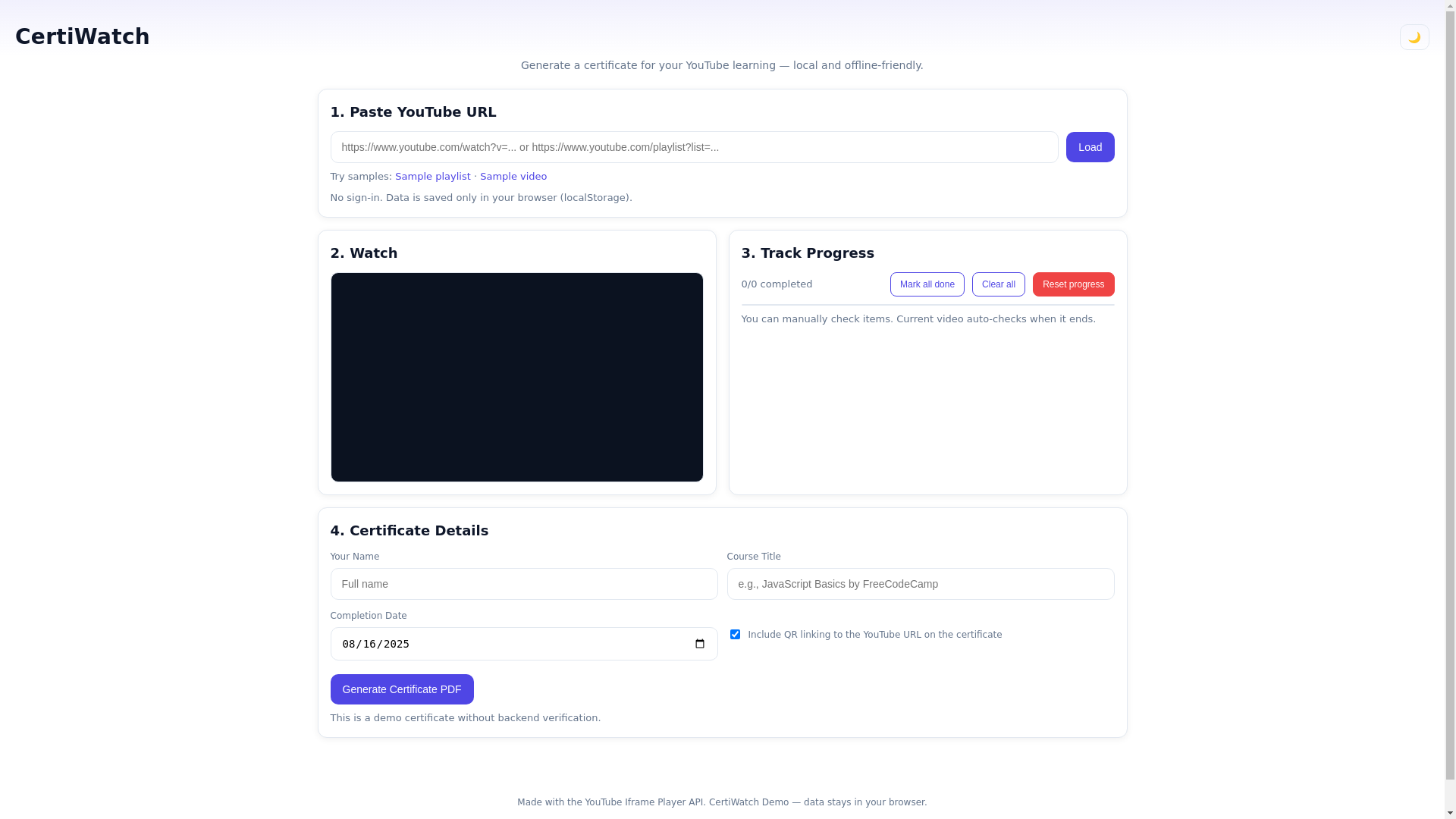 website screenshot of https://certiwatch-project.pages.dev/