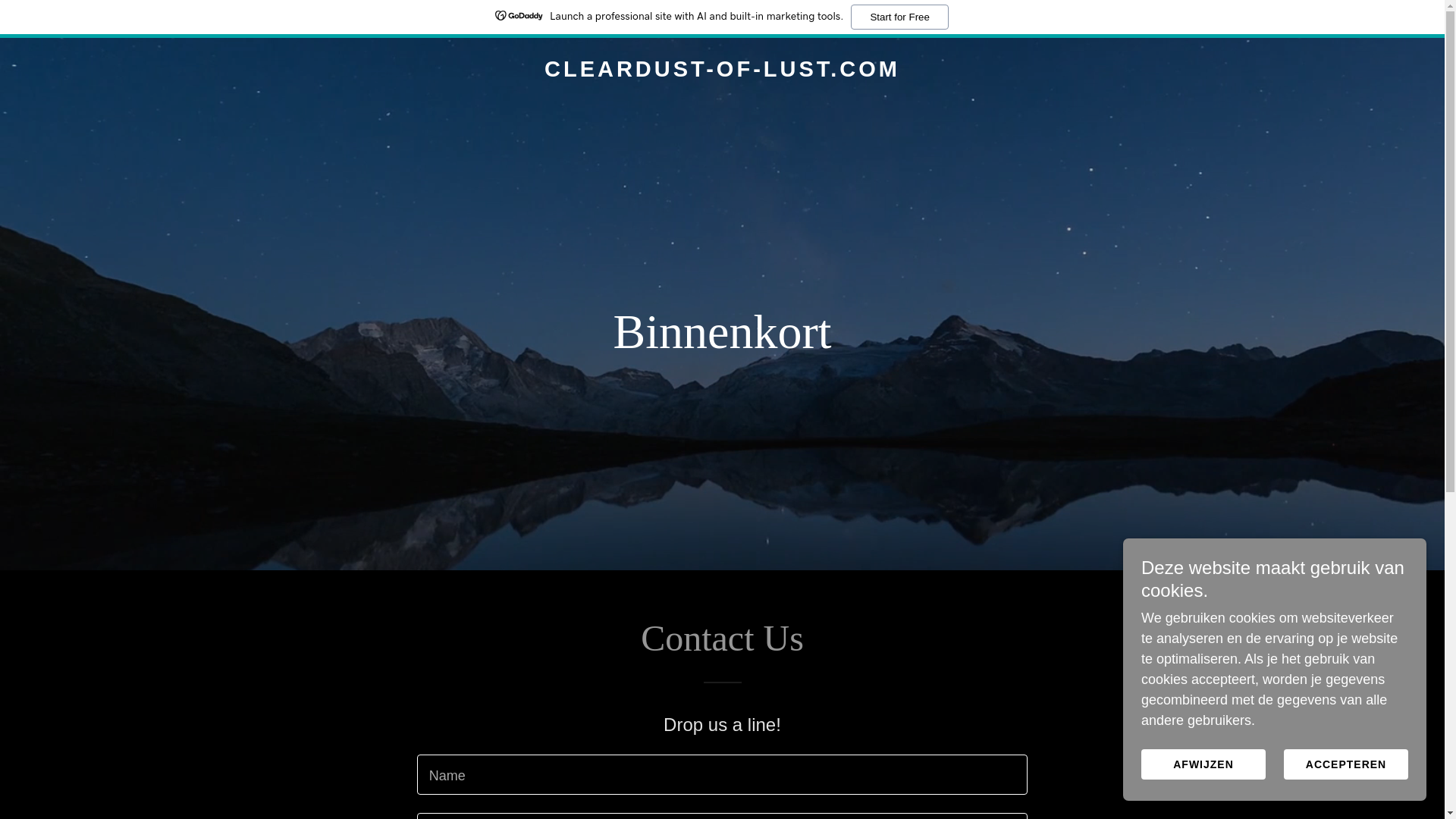 website screenshot of https://cleardust-of-lust.com/