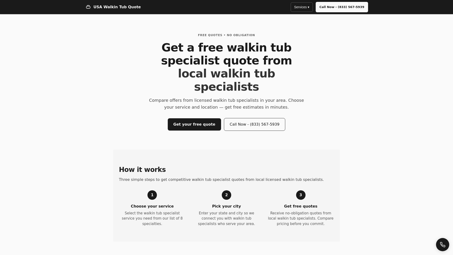 website screenshot of https://usa-walkin-tub-quote.com