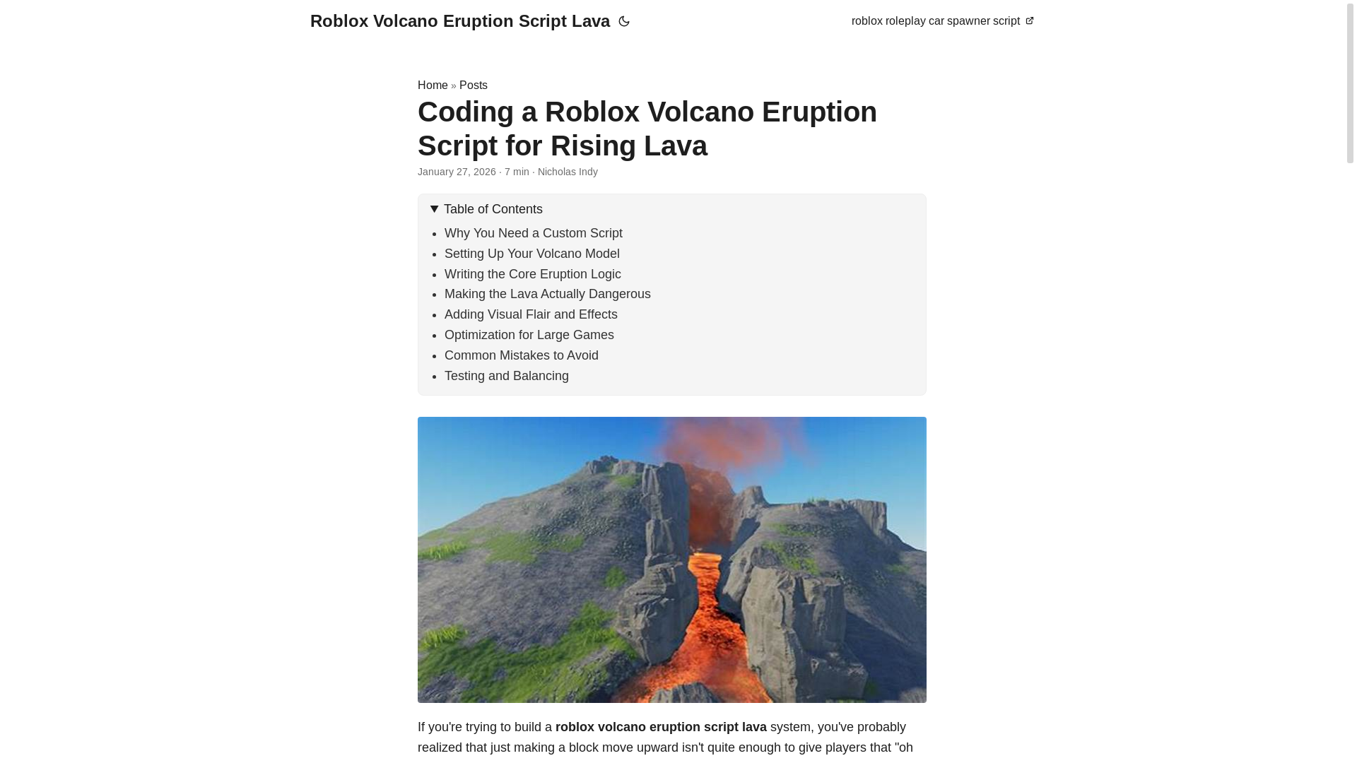 website screenshot of https://roblox-volcano-eruption-script-lava.pages.dev/