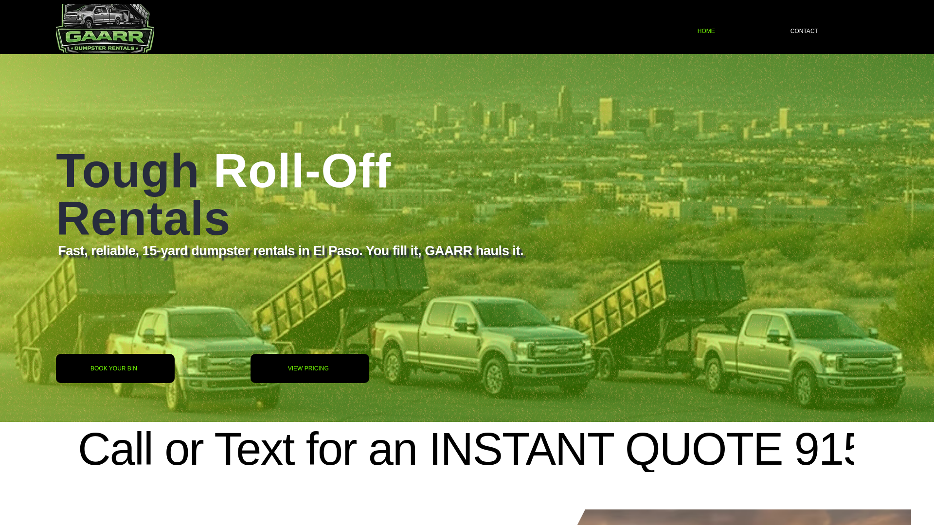 website screenshot of https://gaarrdumpsters.com/