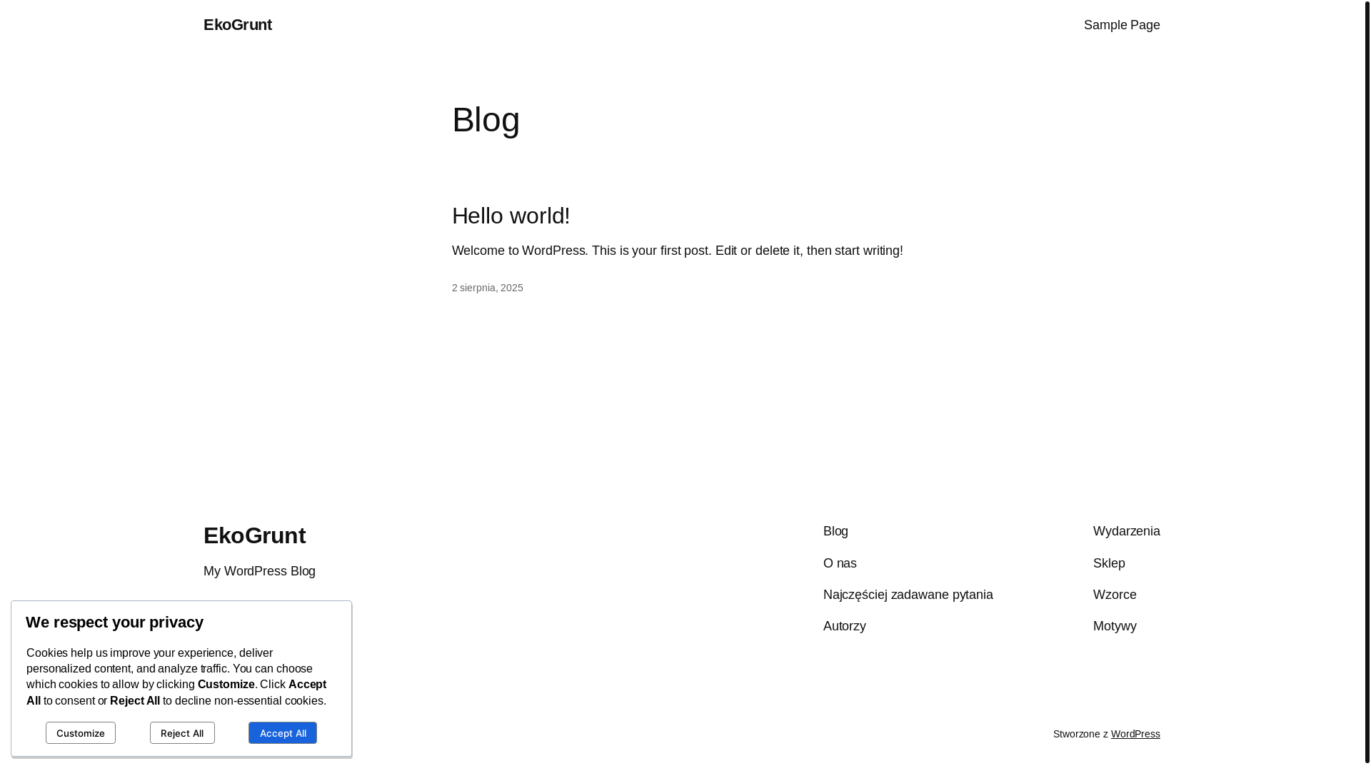 website screenshot of https://ekogrunt.com.pl/