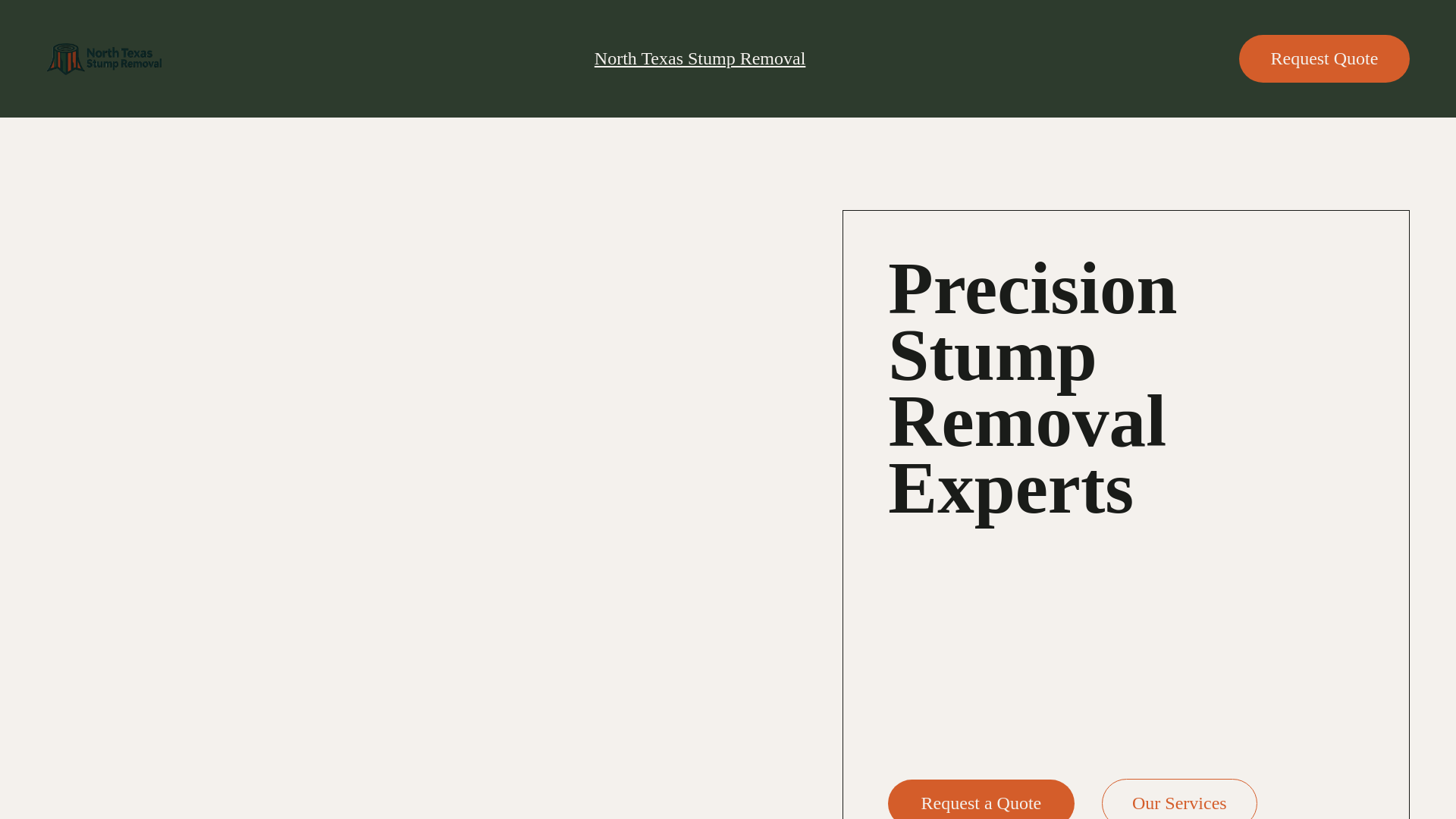website screenshot of https://dentonstumpremoval.com/
