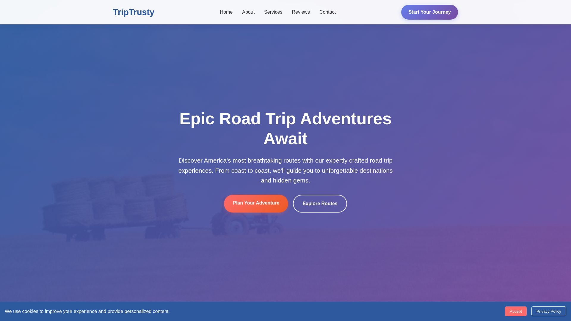 website screenshot of https://triptrusty.digital