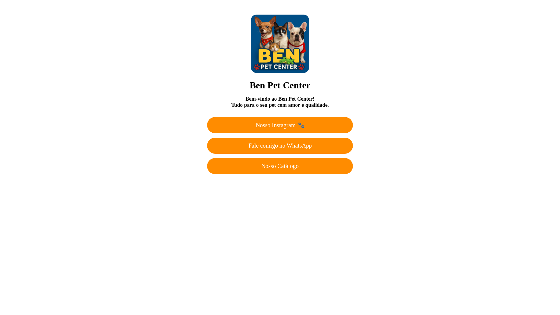 website screenshot of https://benpetcenter.com.br/