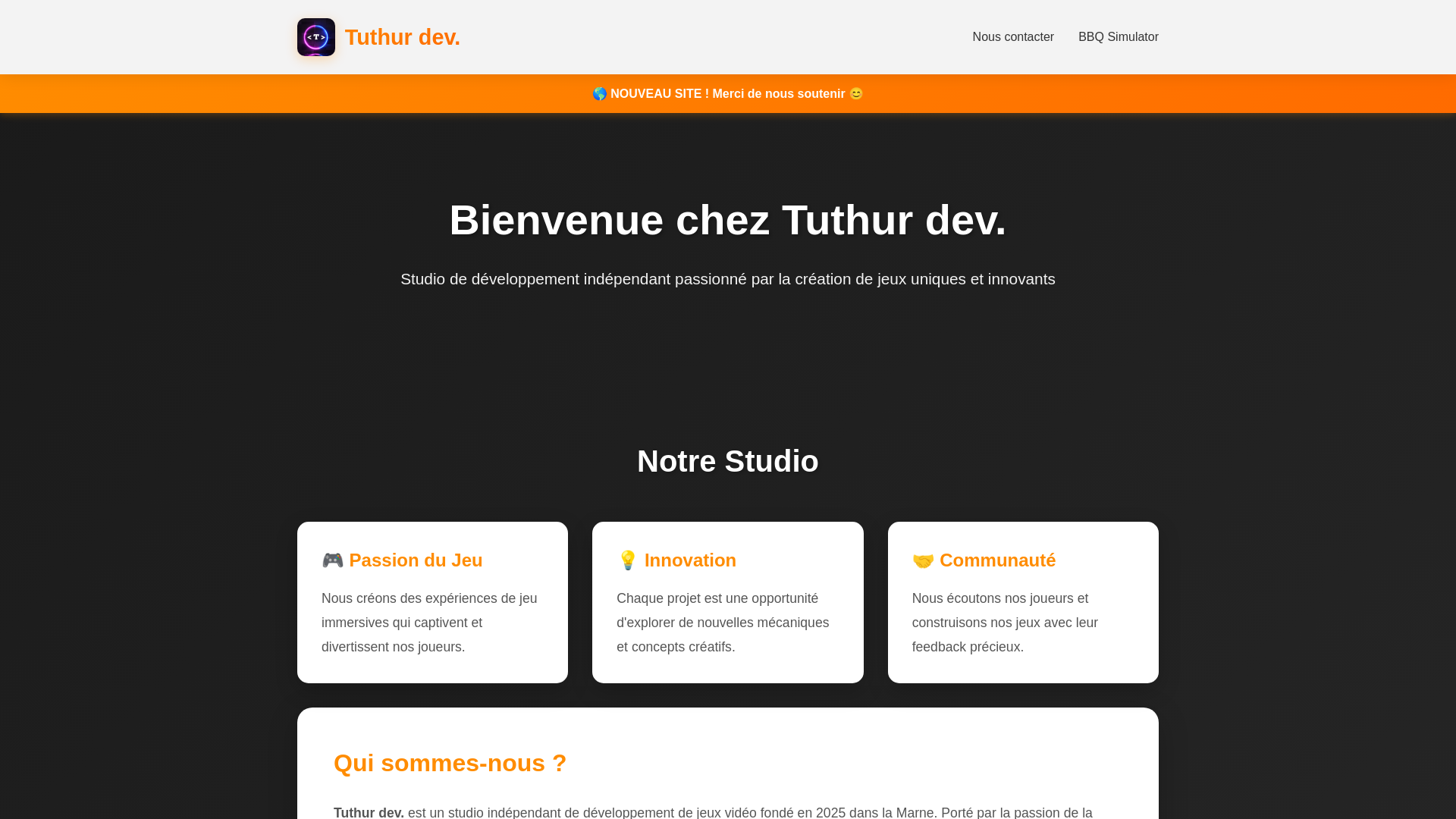 website screenshot of https://tuthur-dev.com