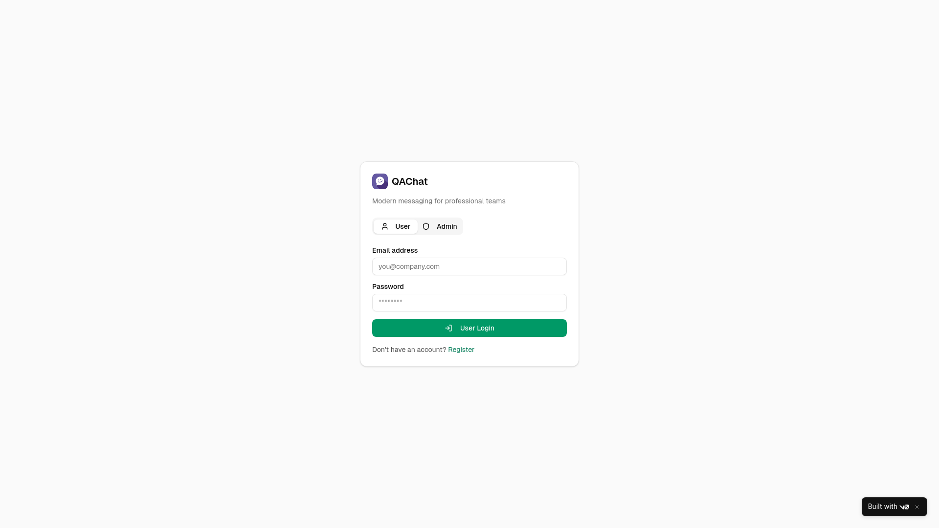 website screenshot of https://qa-chat.online/