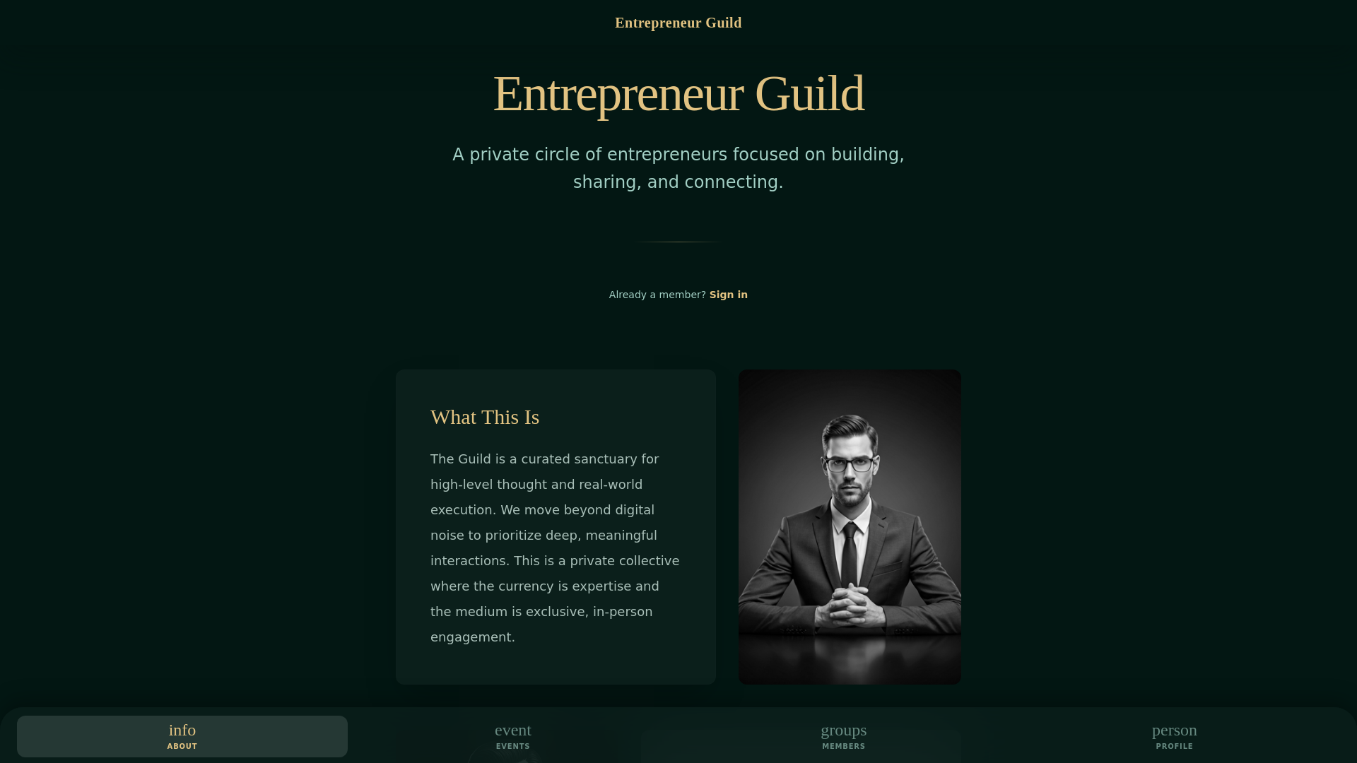 website screenshot of https://entrepreneurguild.pages.dev/