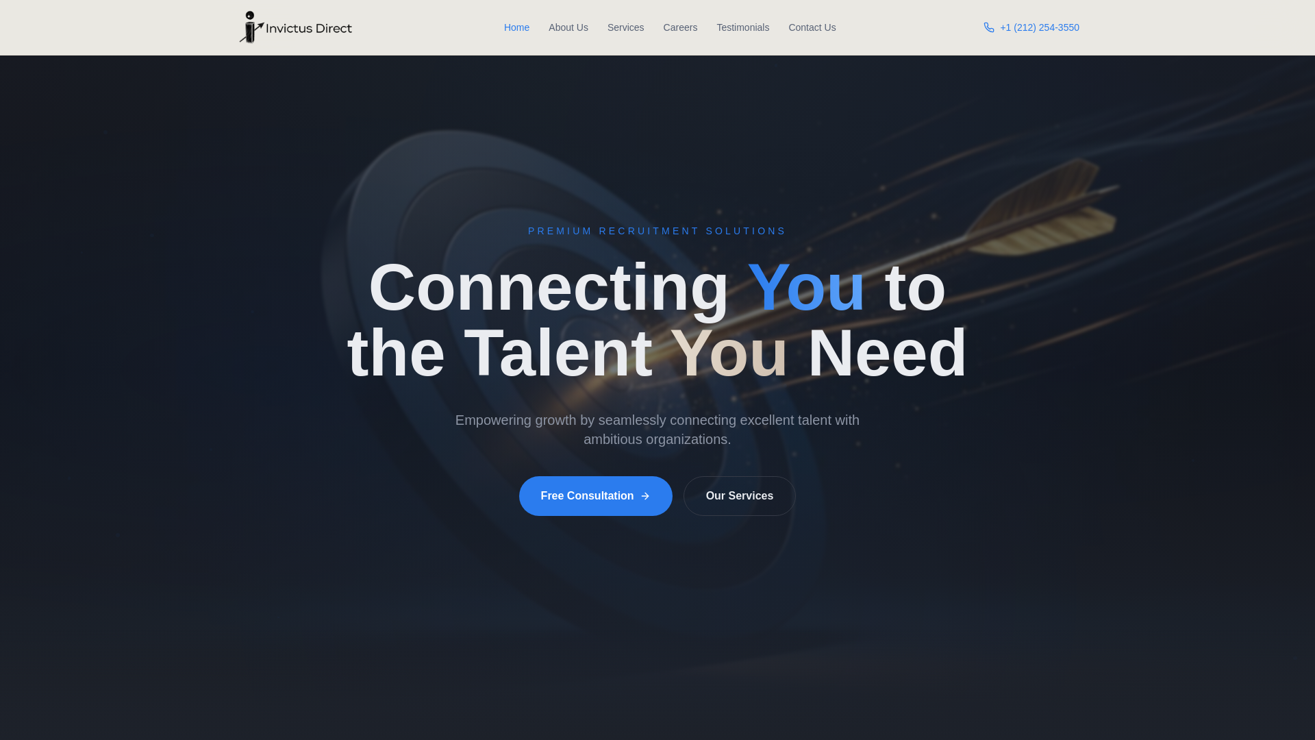 website screenshot of https://invictusdirect.website