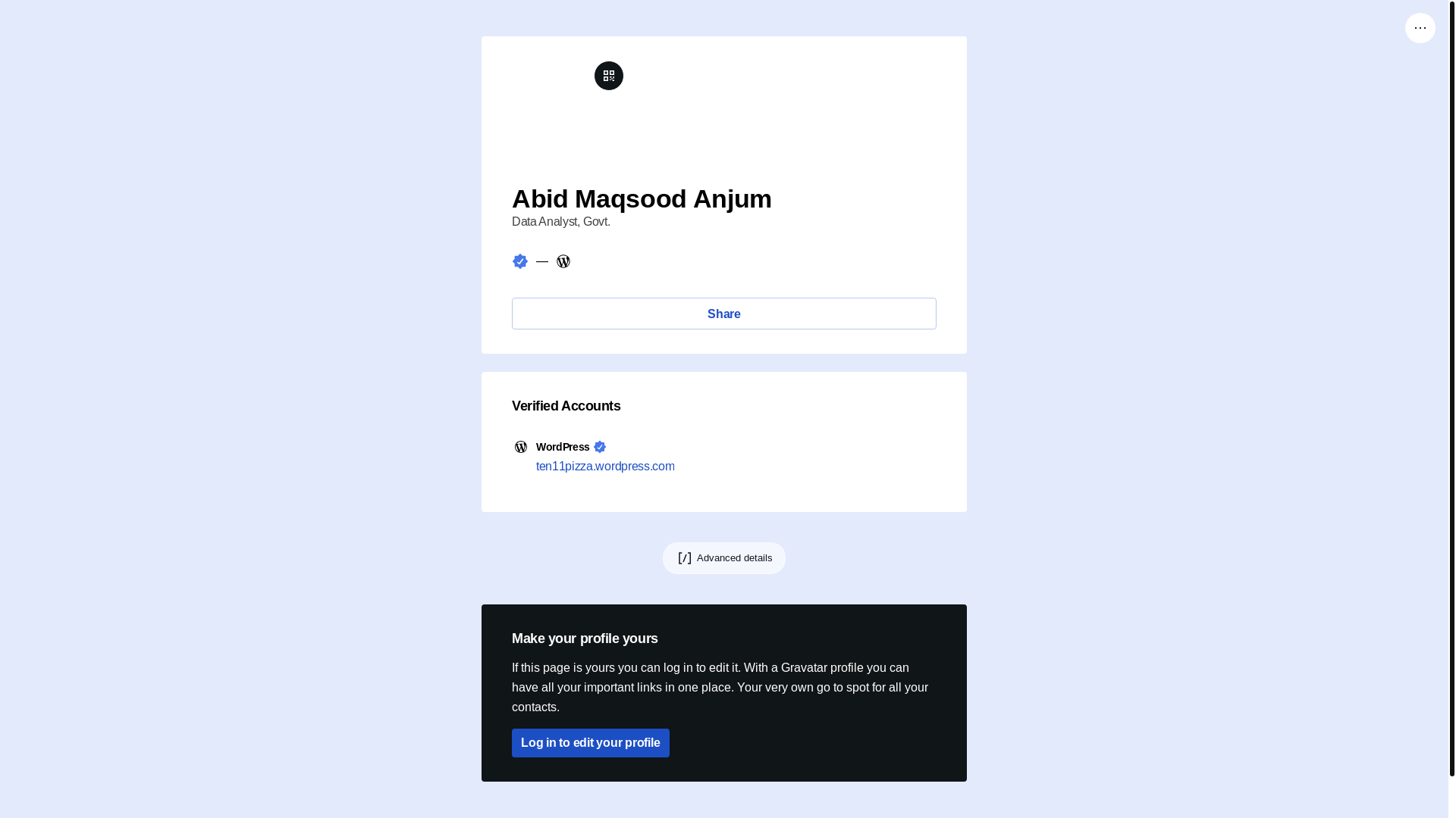 website screenshot of https://abidmaqsoodanjum.link/
