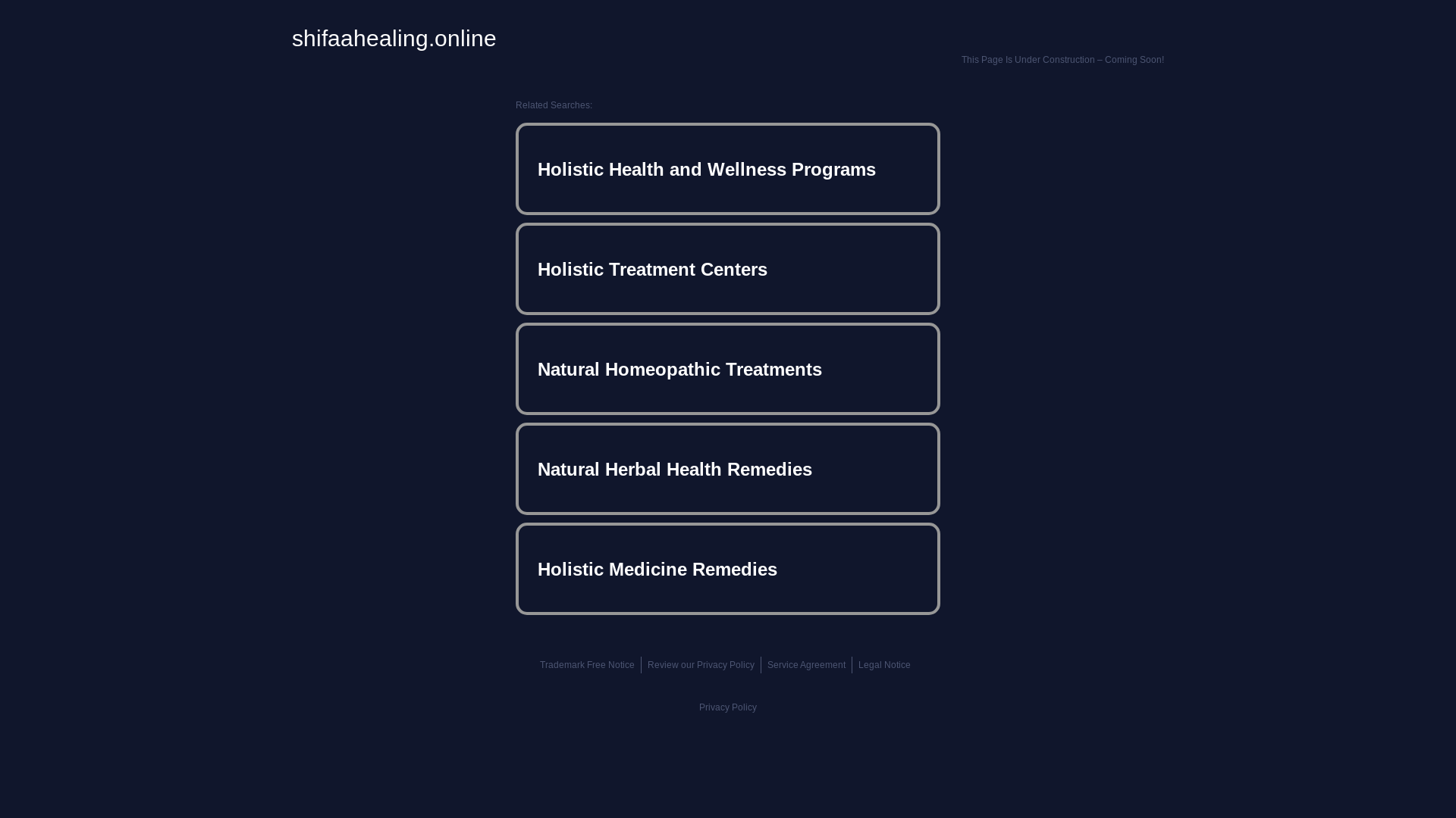 website screenshot of https://shifaahealing.online/