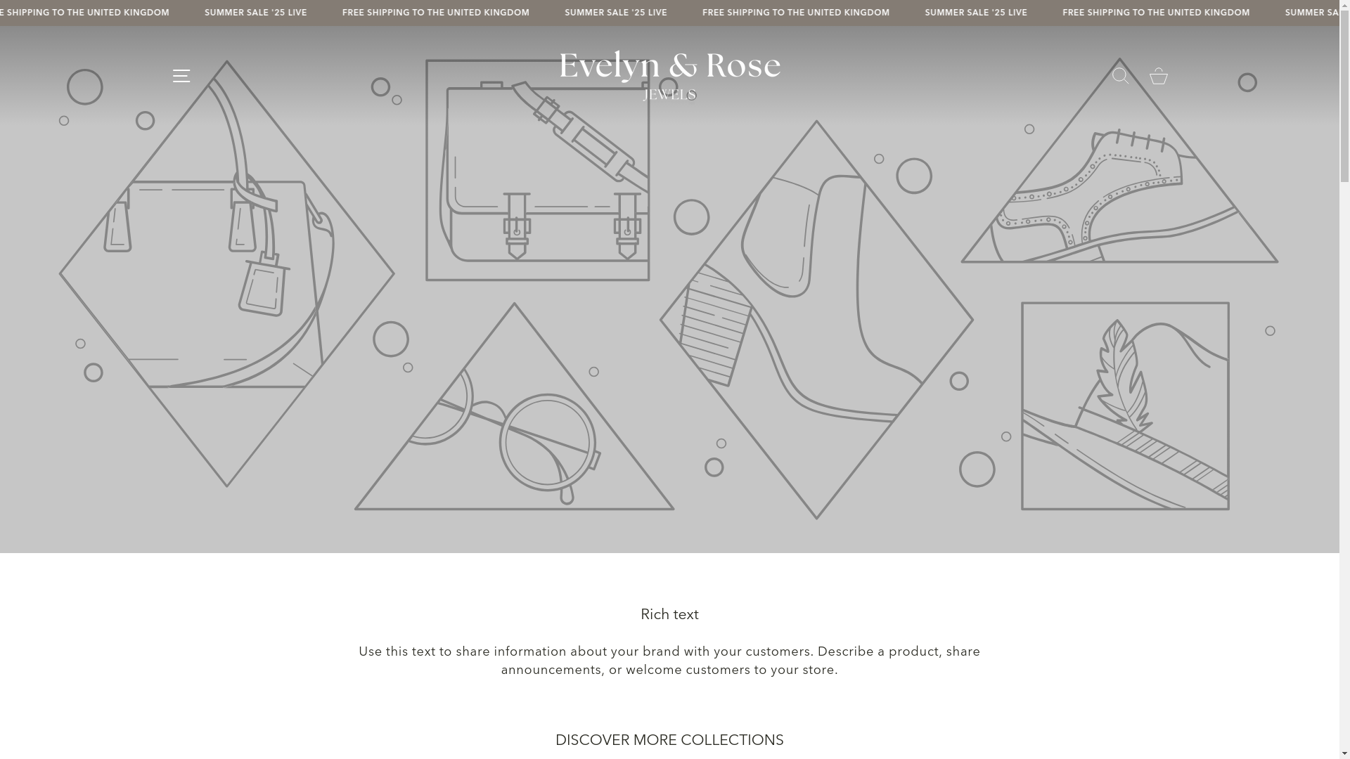 website screenshot of https://evelynrose-jewels.com/
