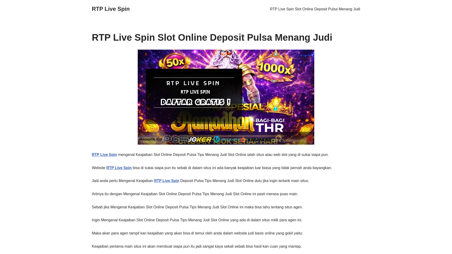 website screenshot of https://rtplivespin88.com/