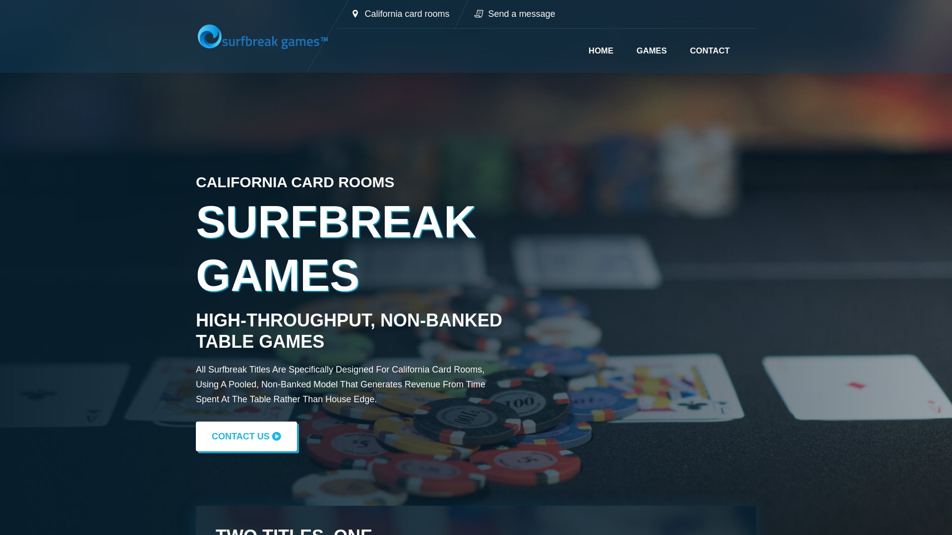 website screenshot of https://surfbreakgames.com