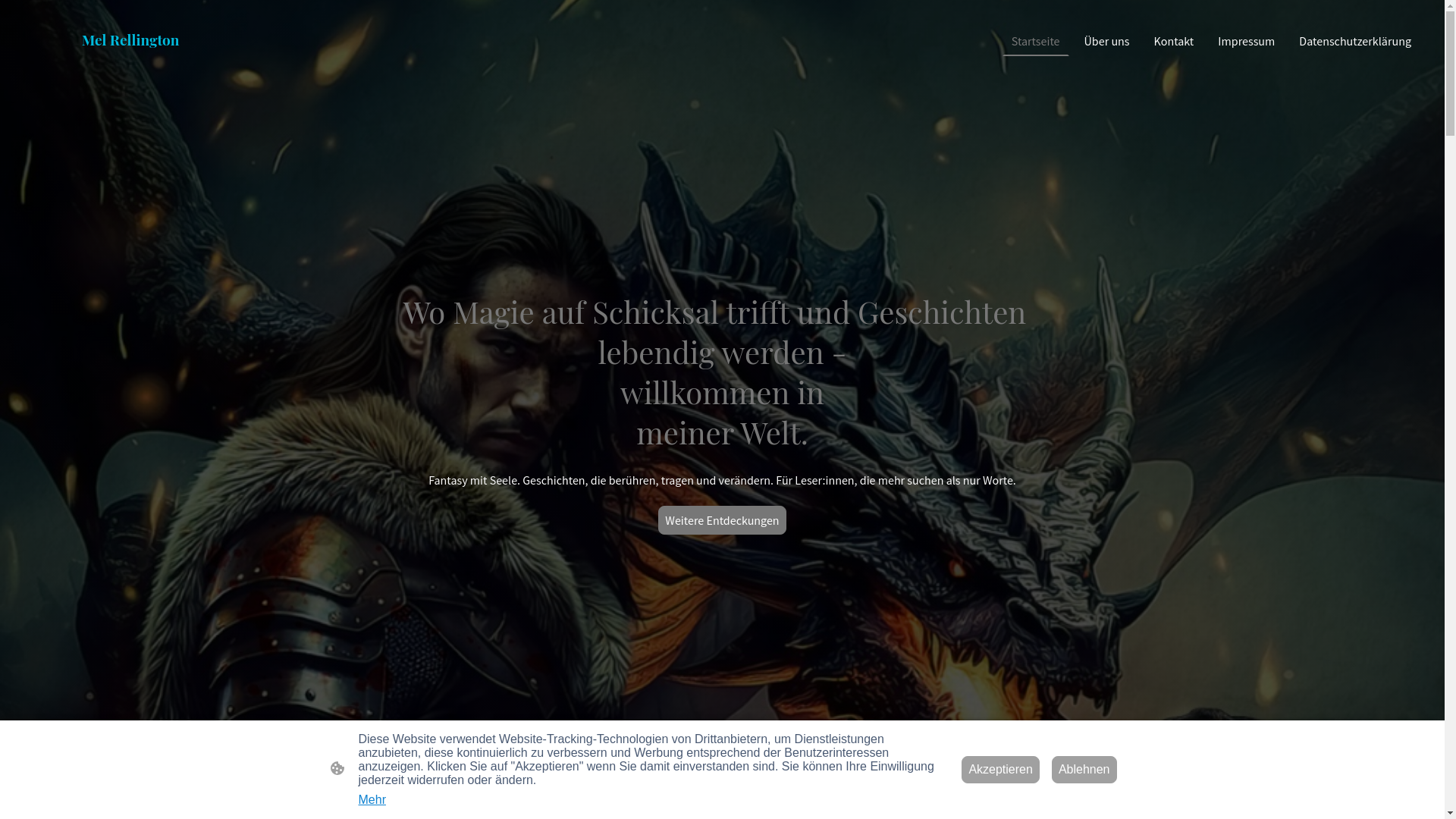 website screenshot of https://melrellington.com/