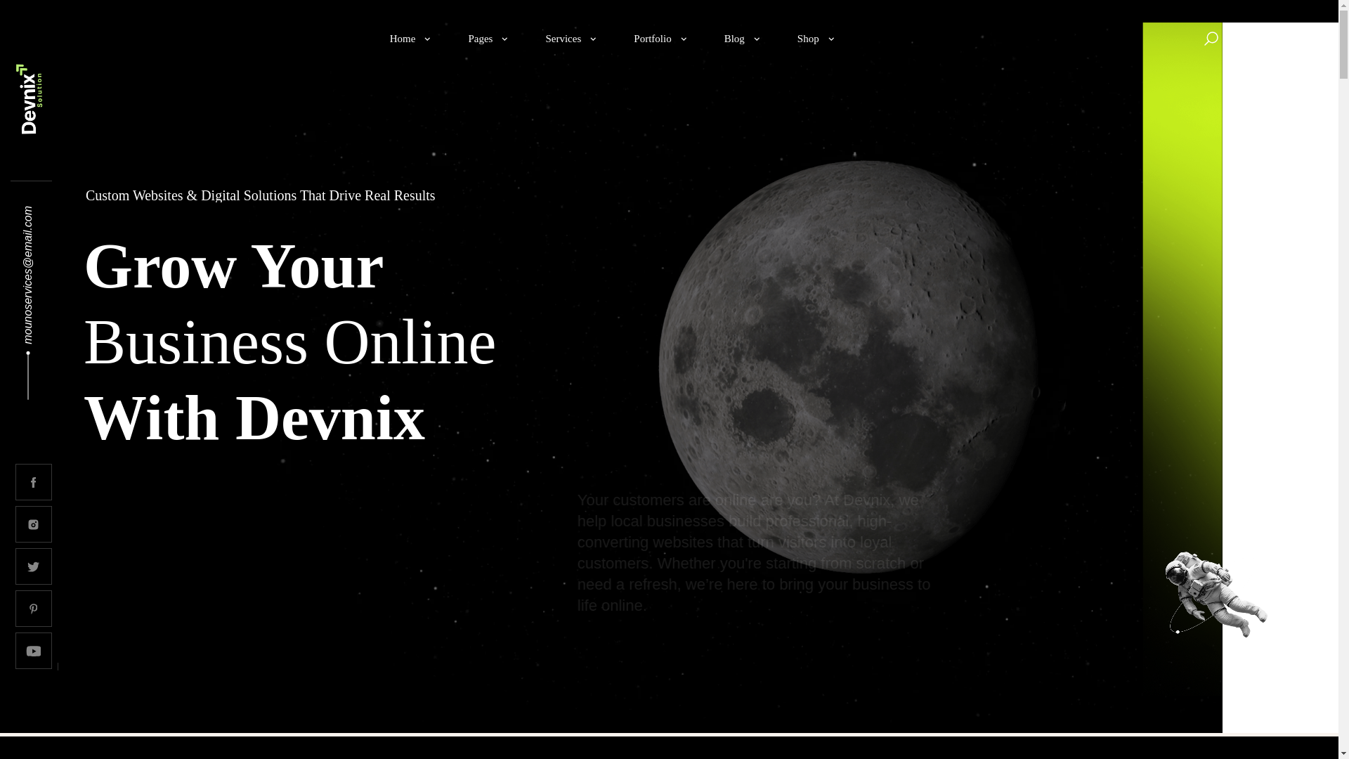 website screenshot of https://devnixsolutions.com/