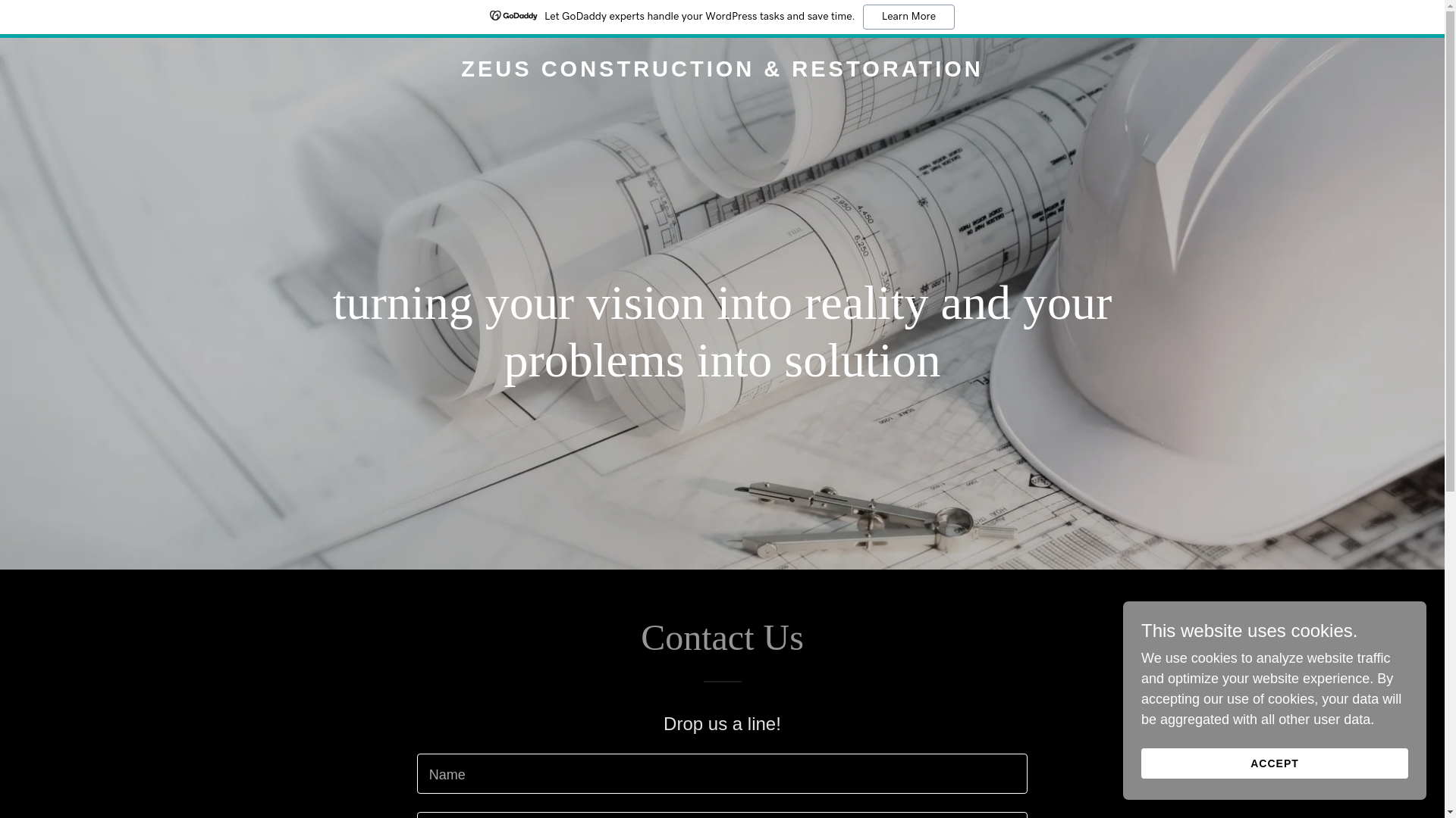 website screenshot of https://zeusconstructionresto.com/