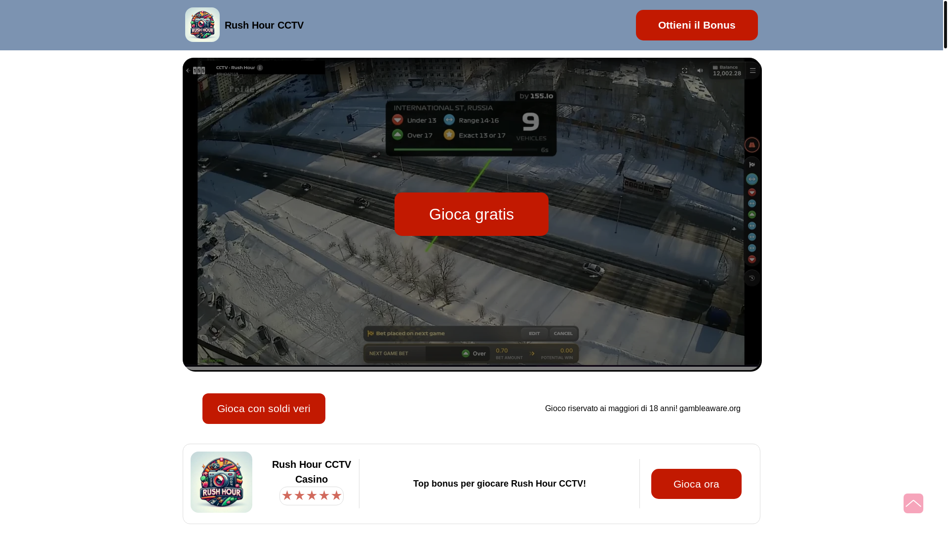 website screenshot of https://cctvgamerushhour.it/