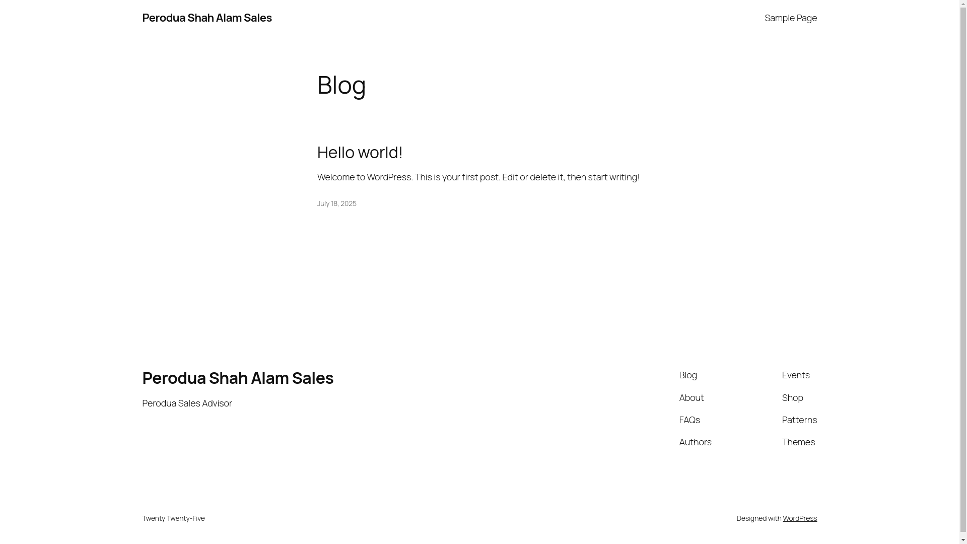 website screenshot of https://peroduashahalamsales.my/