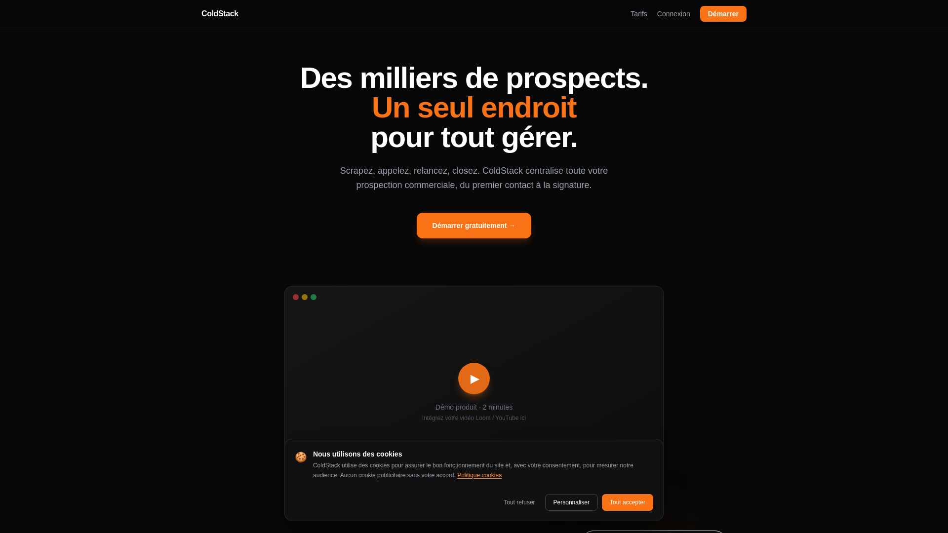 website screenshot of https://coldstack.fr