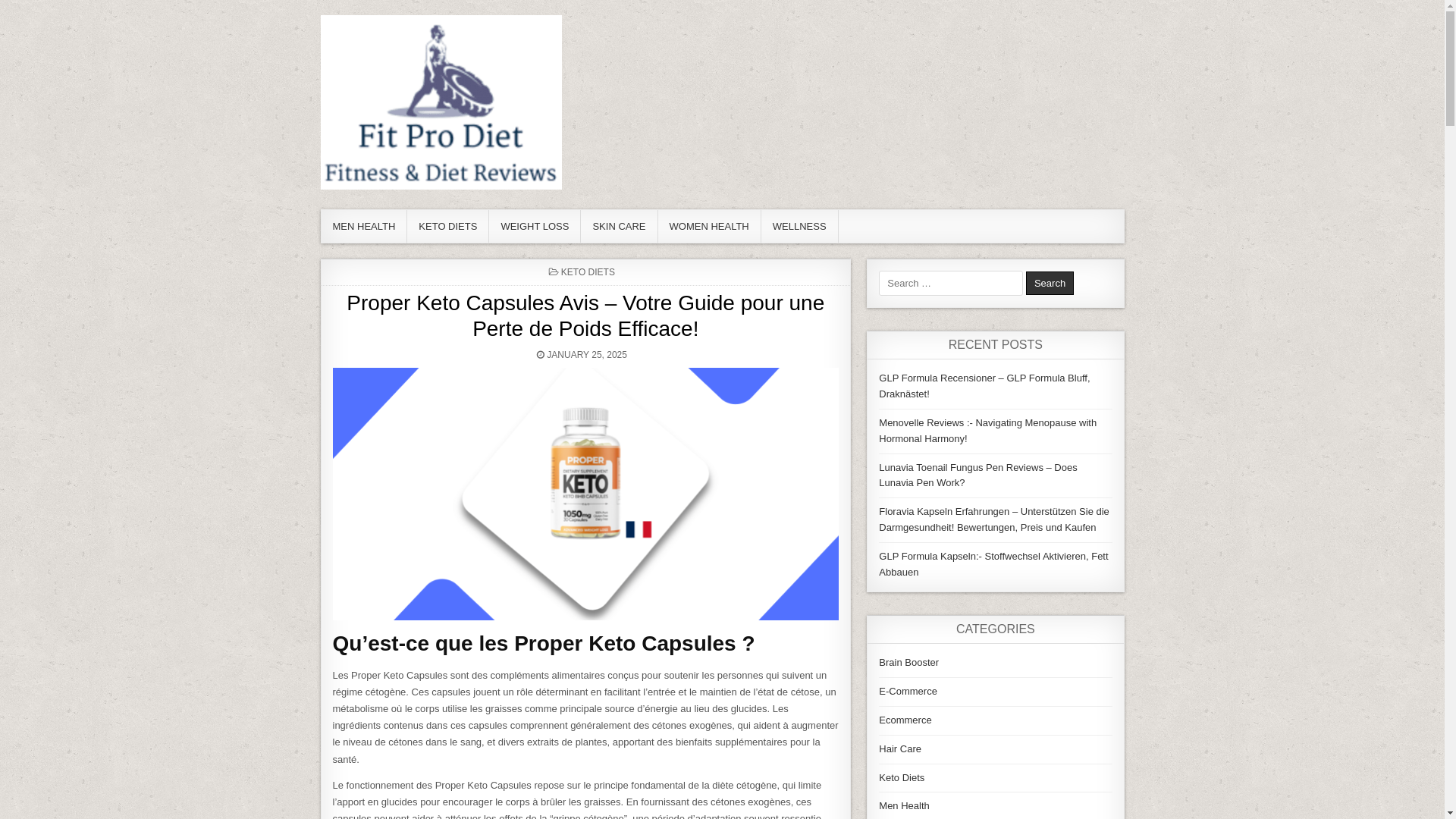 website screenshot of https://www.fitprodiet.com/proper-keto-capsules-avis/