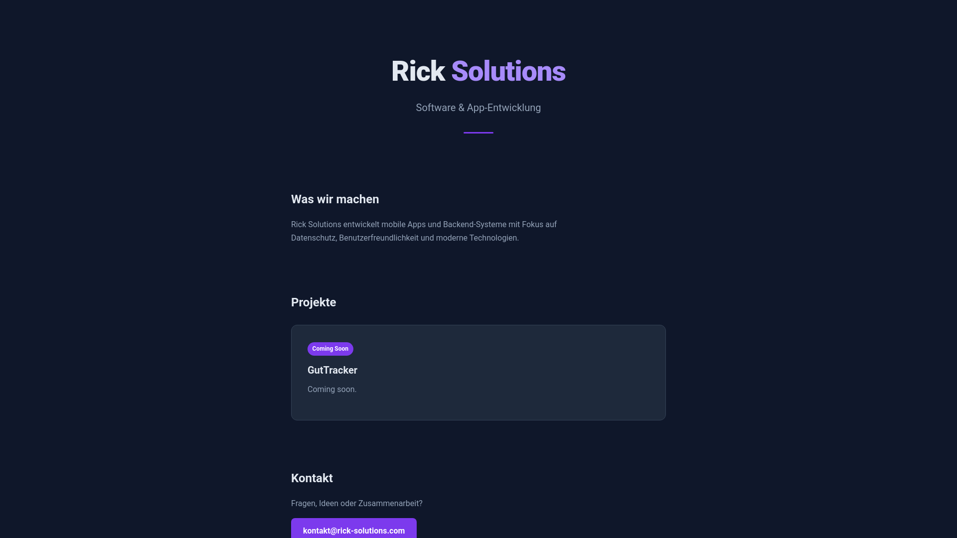 website screenshot of https://rick-solutions.com/