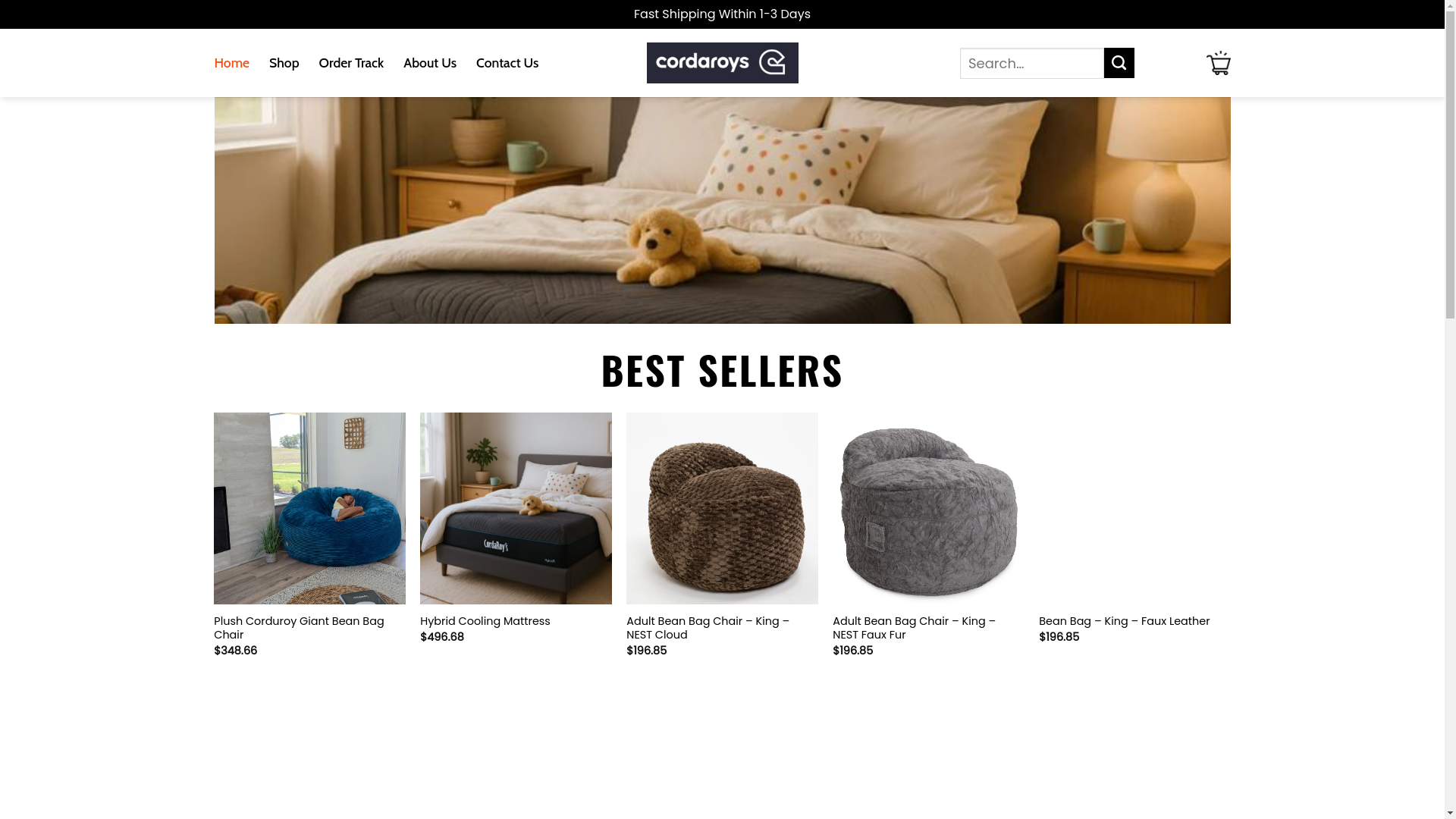 website screenshot of https://supercordaroys.shop/