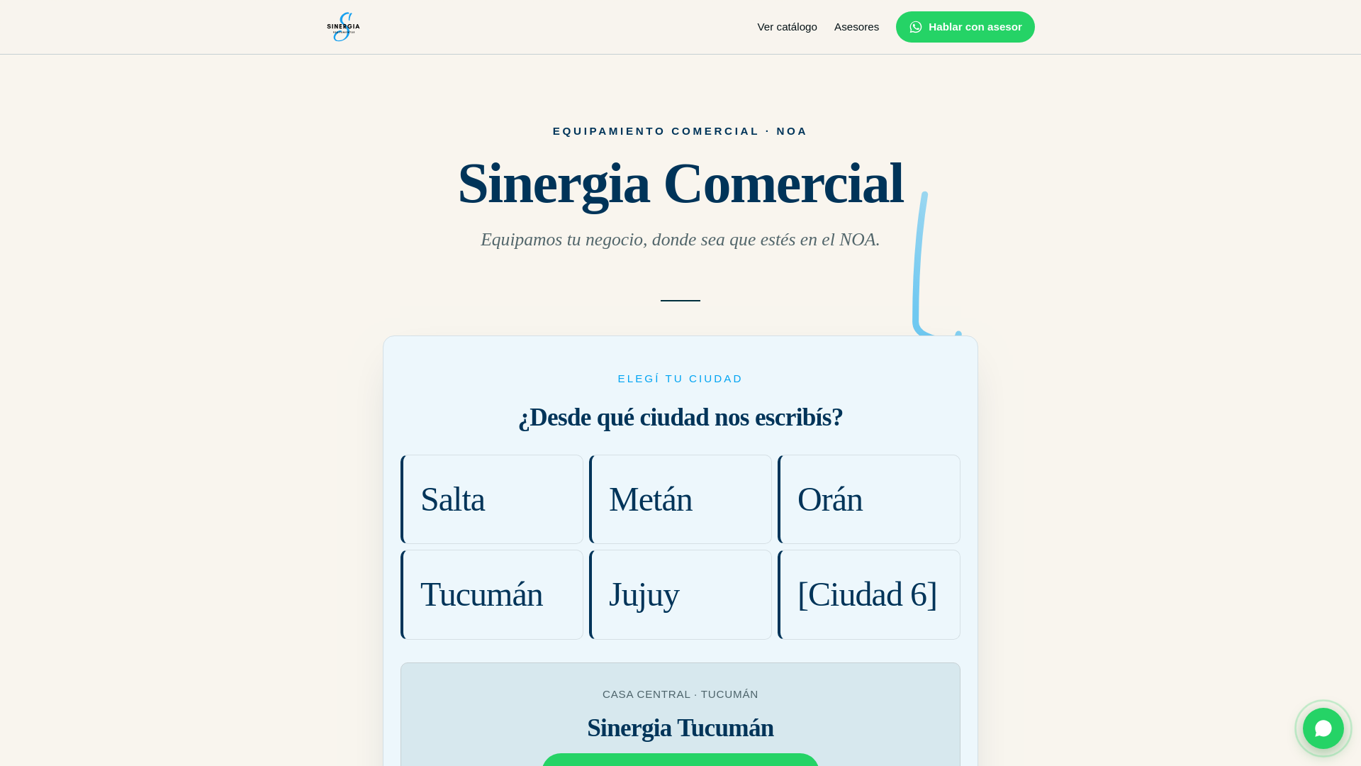 website screenshot of https://sinergia-comercial.pages.dev/