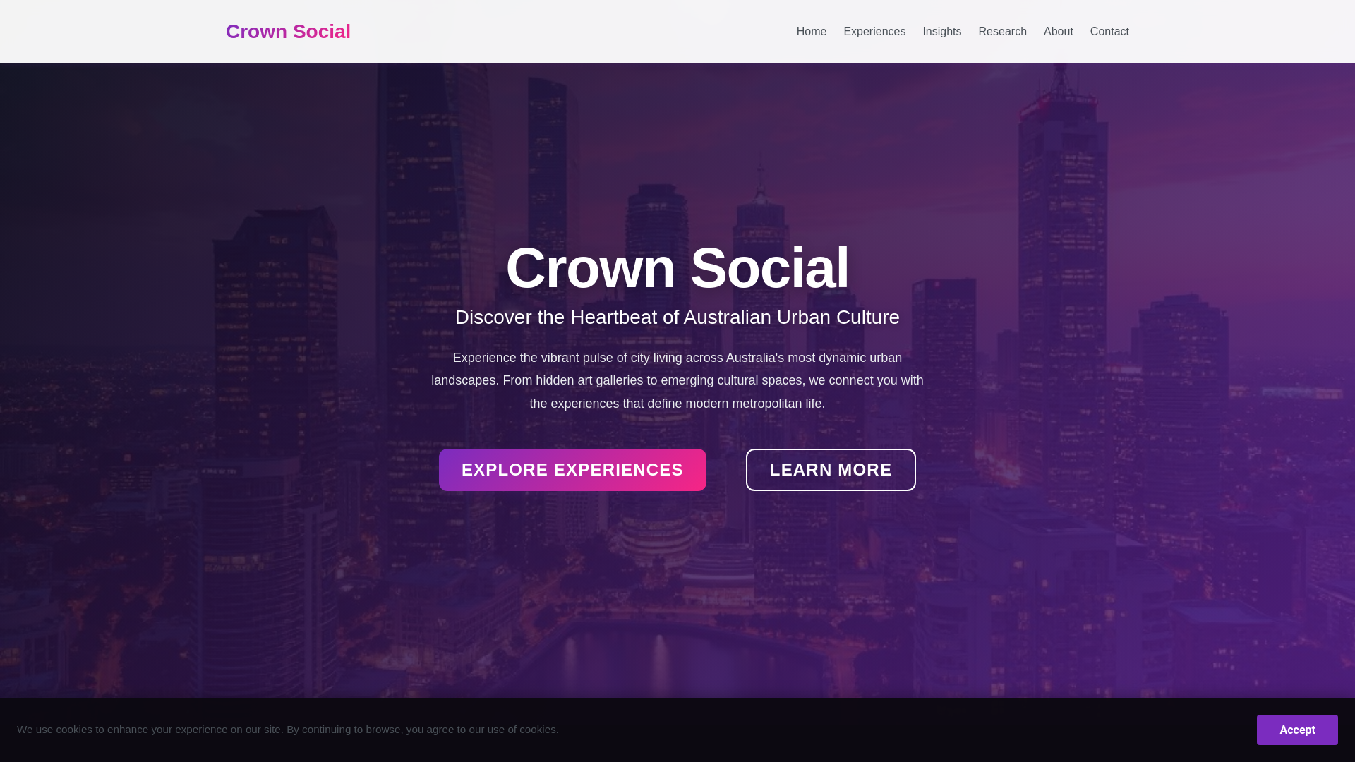 website screenshot of https://crownsocial.space/