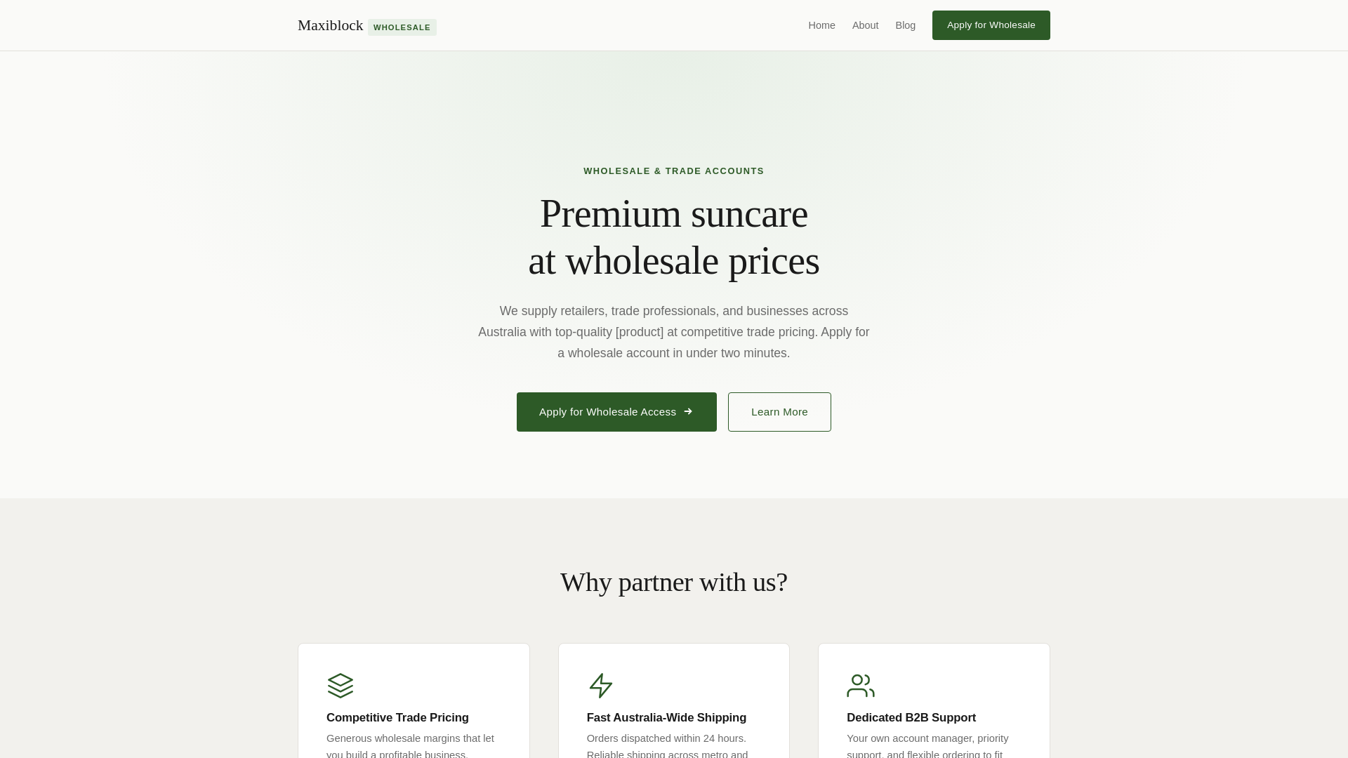 website screenshot of https://wholesale-microsite.pages.dev/