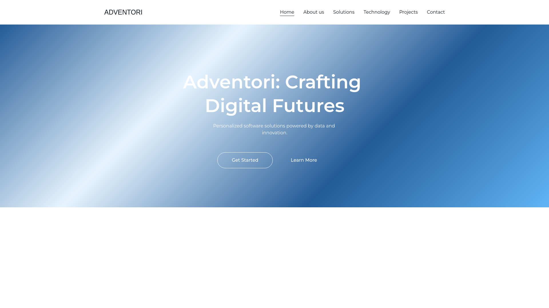 website screenshot of https://adventori.site