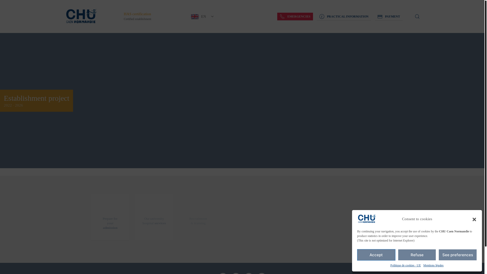 website screenshot of https://www.chu-caen.fr/
