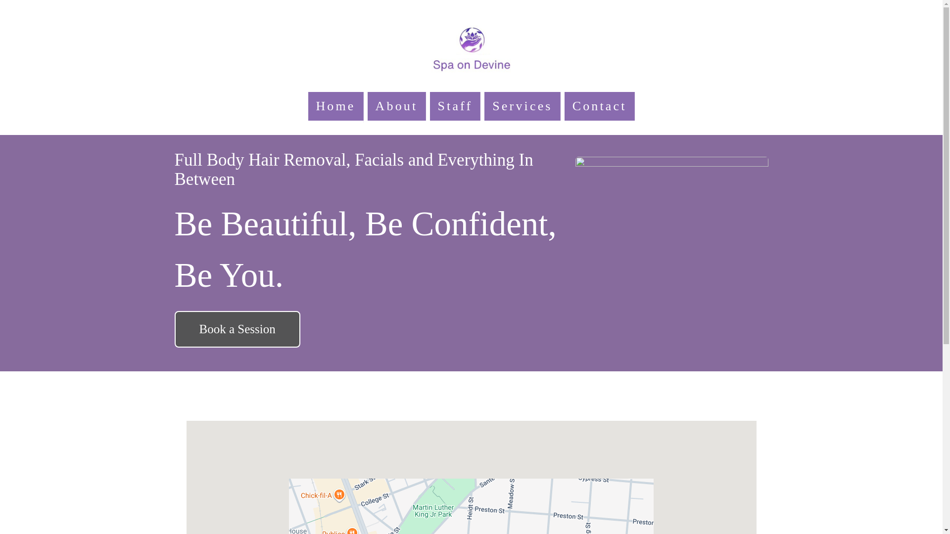 website screenshot of https://thespaondevine.com/