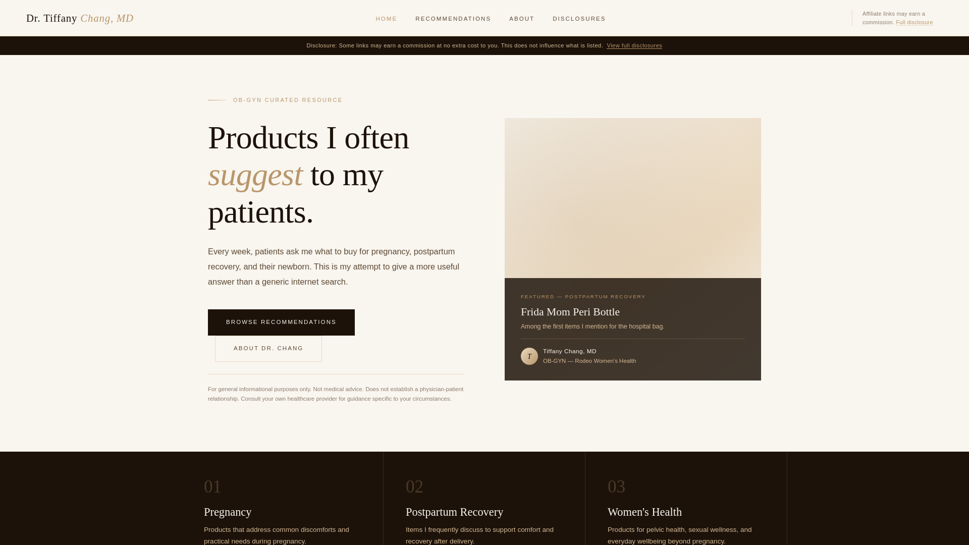 website screenshot of https://tiffanychangmd.com/