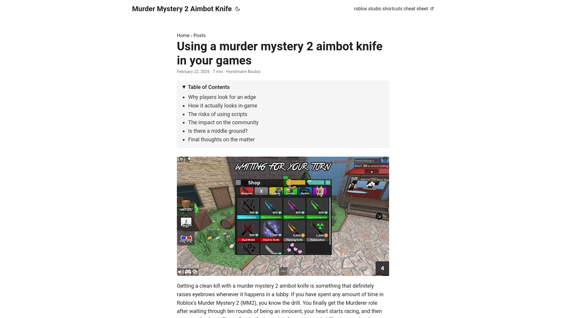 website screenshot of https://murder-mystery-2-aimbot-knife.pages.dev/