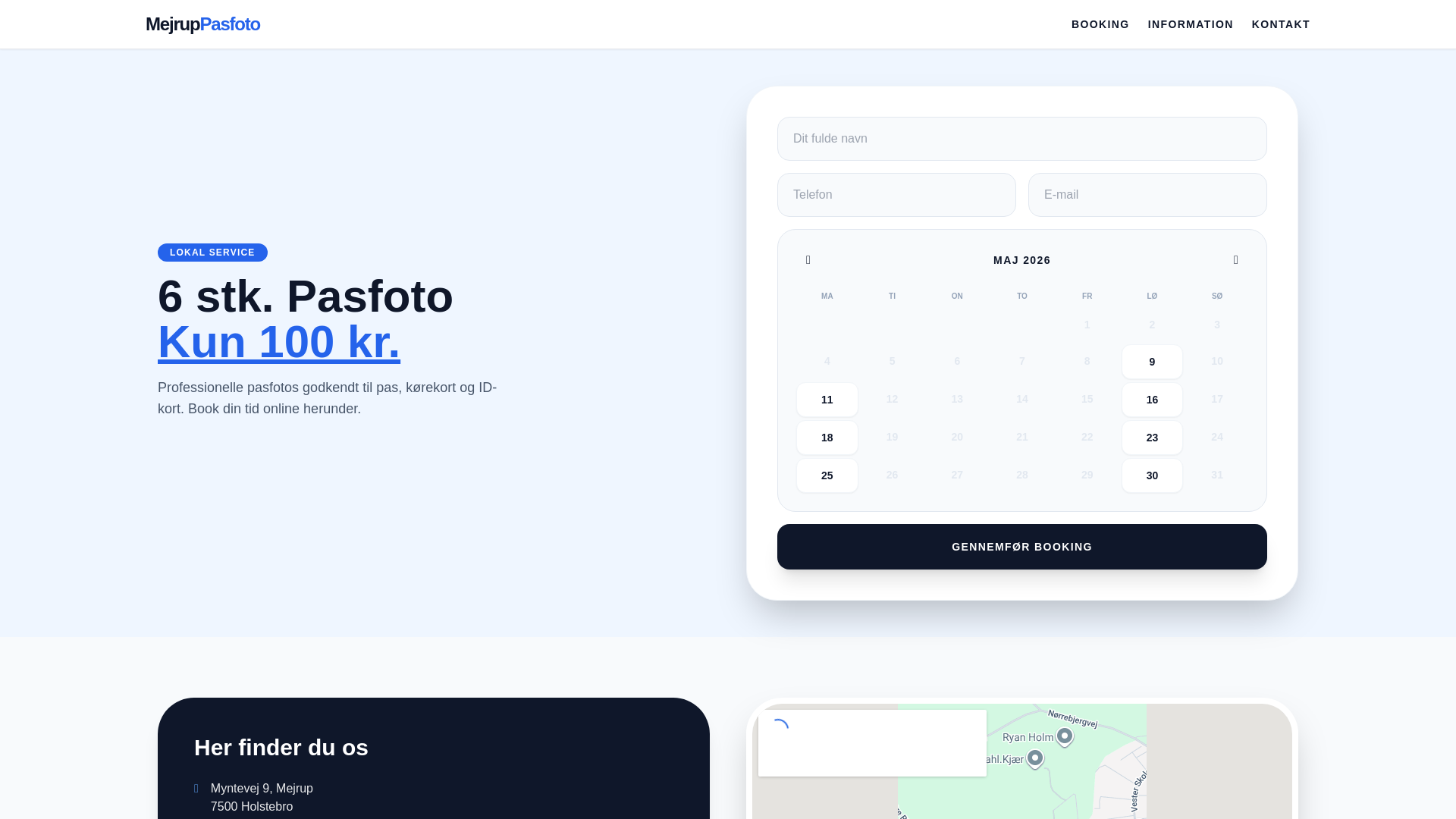 website screenshot of https://mejrup-pasfoto.dk/
