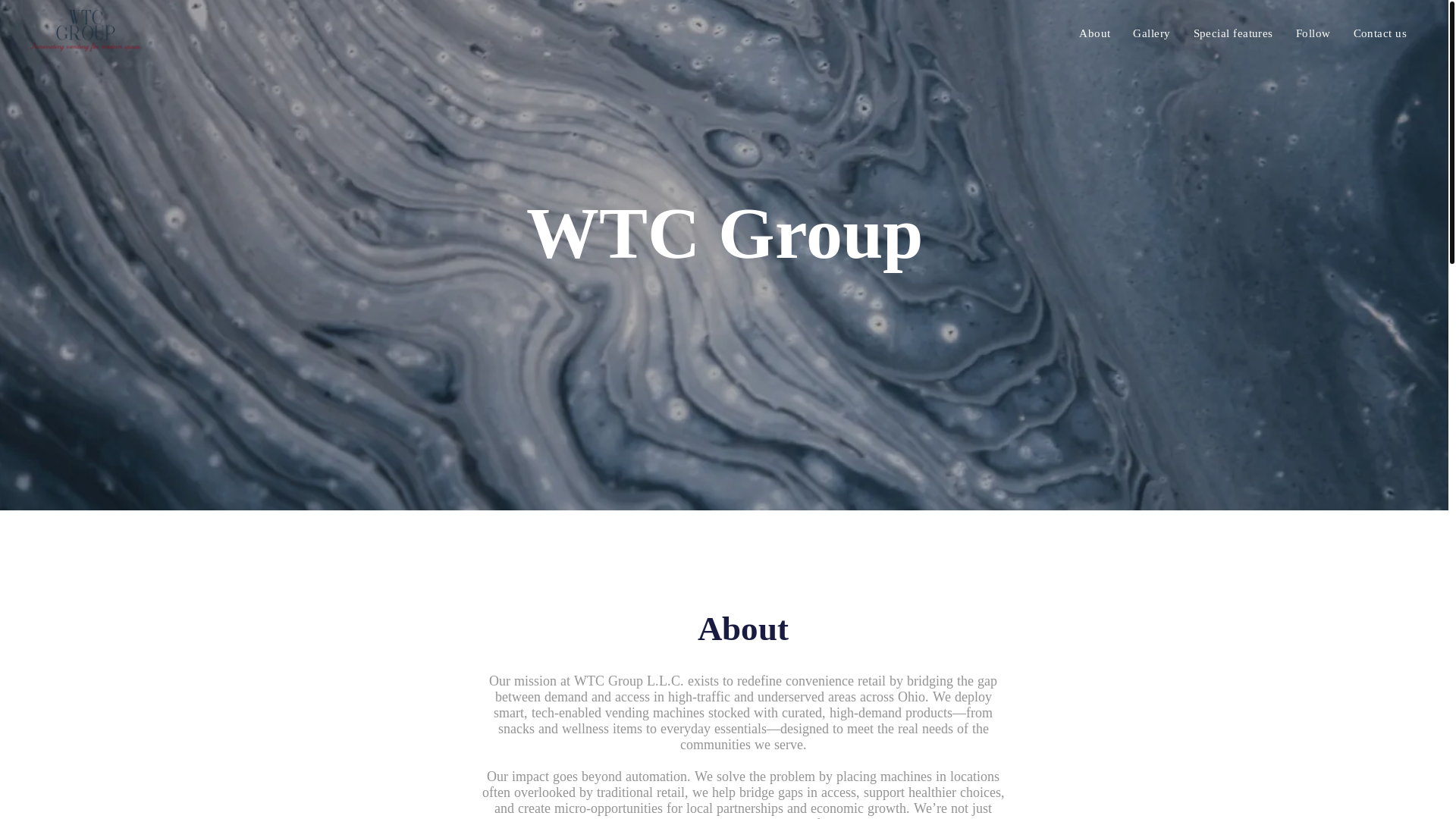 website screenshot of https://wtcvending.com/