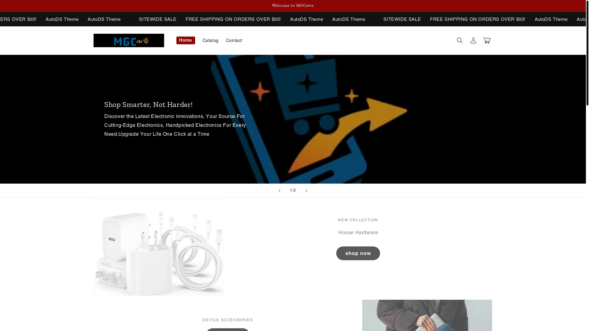 website screenshot of https://mgcarts.store/