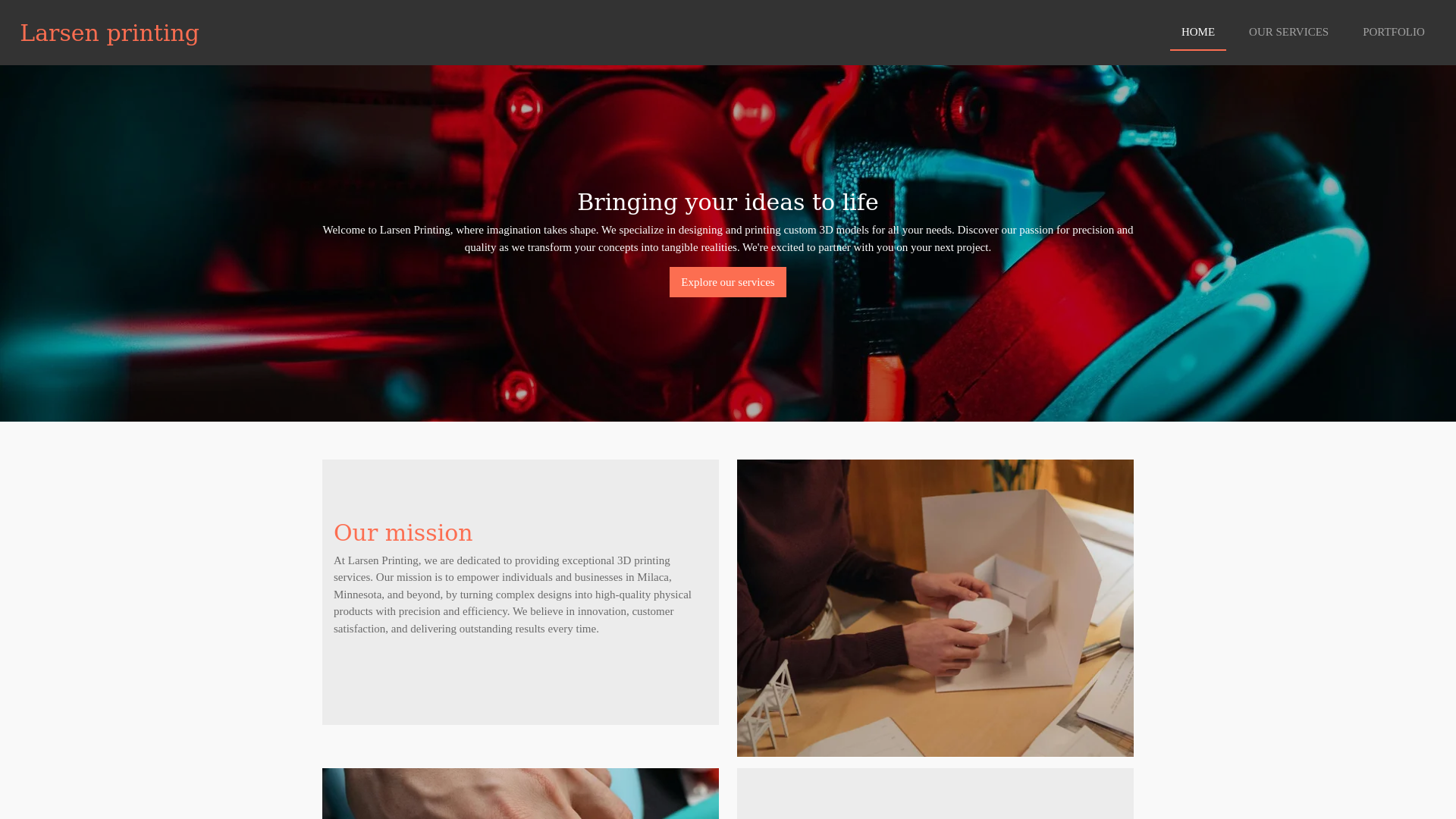 website screenshot of https://larsenprinting.com/