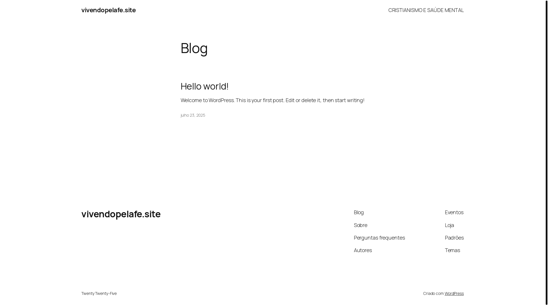 website screenshot of https://vivendopelafe.site/
