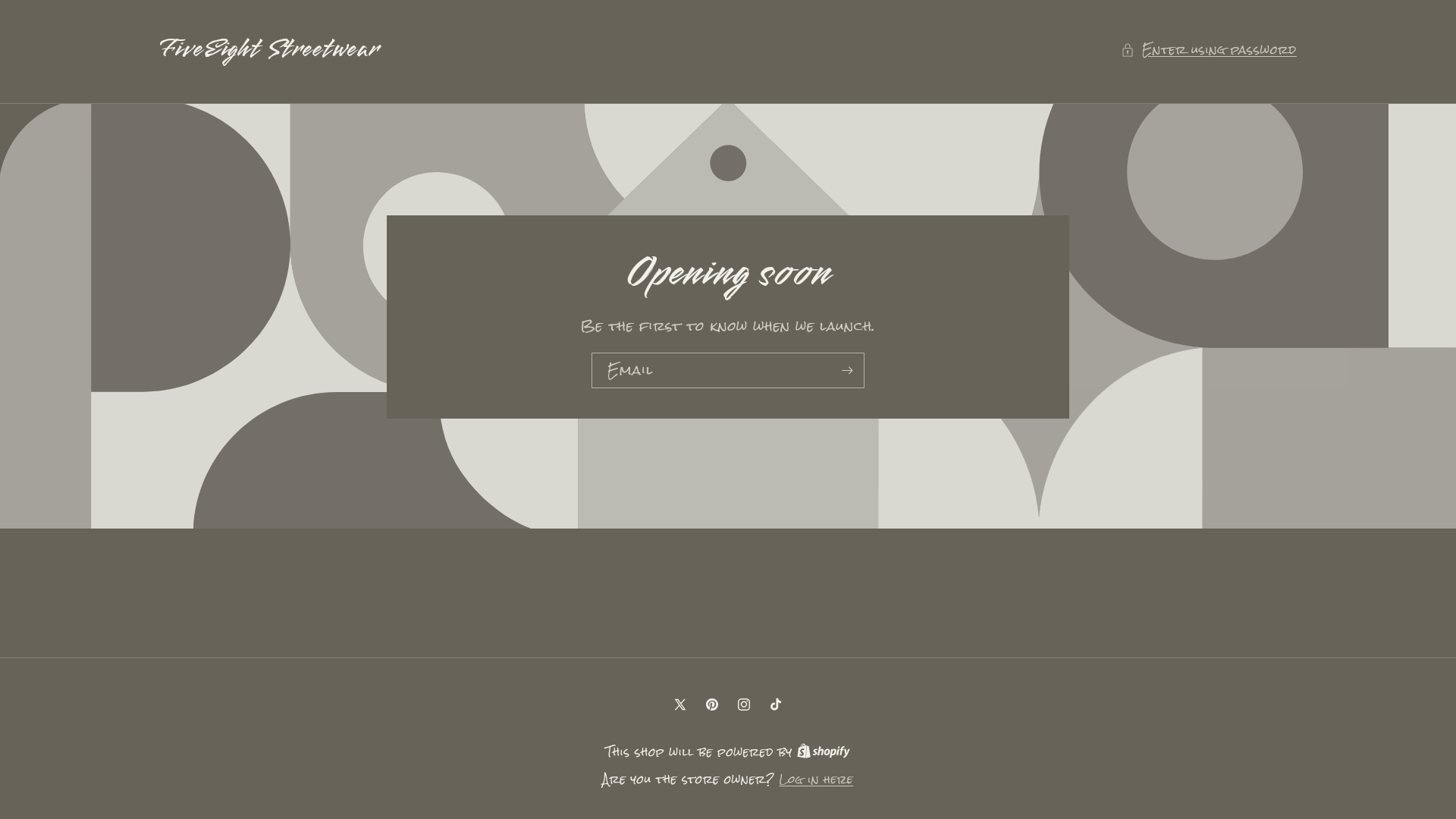 website screenshot of https://fiveeightstreetwear.com/