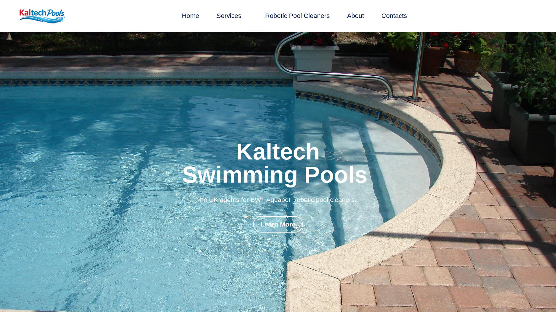 website screenshot of https://kaltechpools.co.uk/