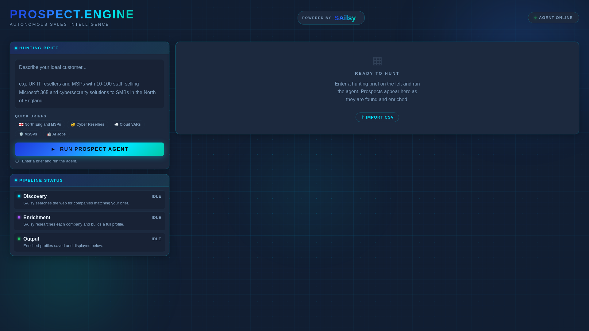 website screenshot of https://prospect-engine-cn7.pages.dev/
