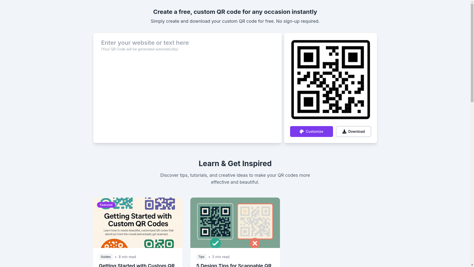 website screenshot of https://branded-qr.pages.dev/