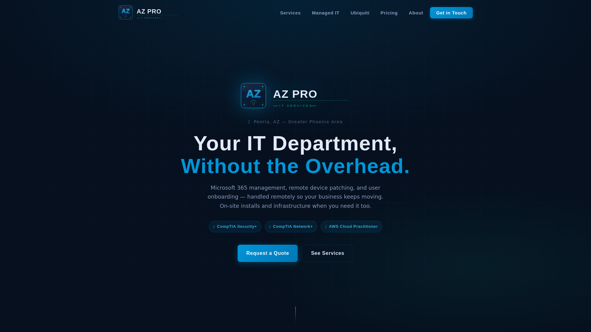 website screenshot of https://azproitservices.com/