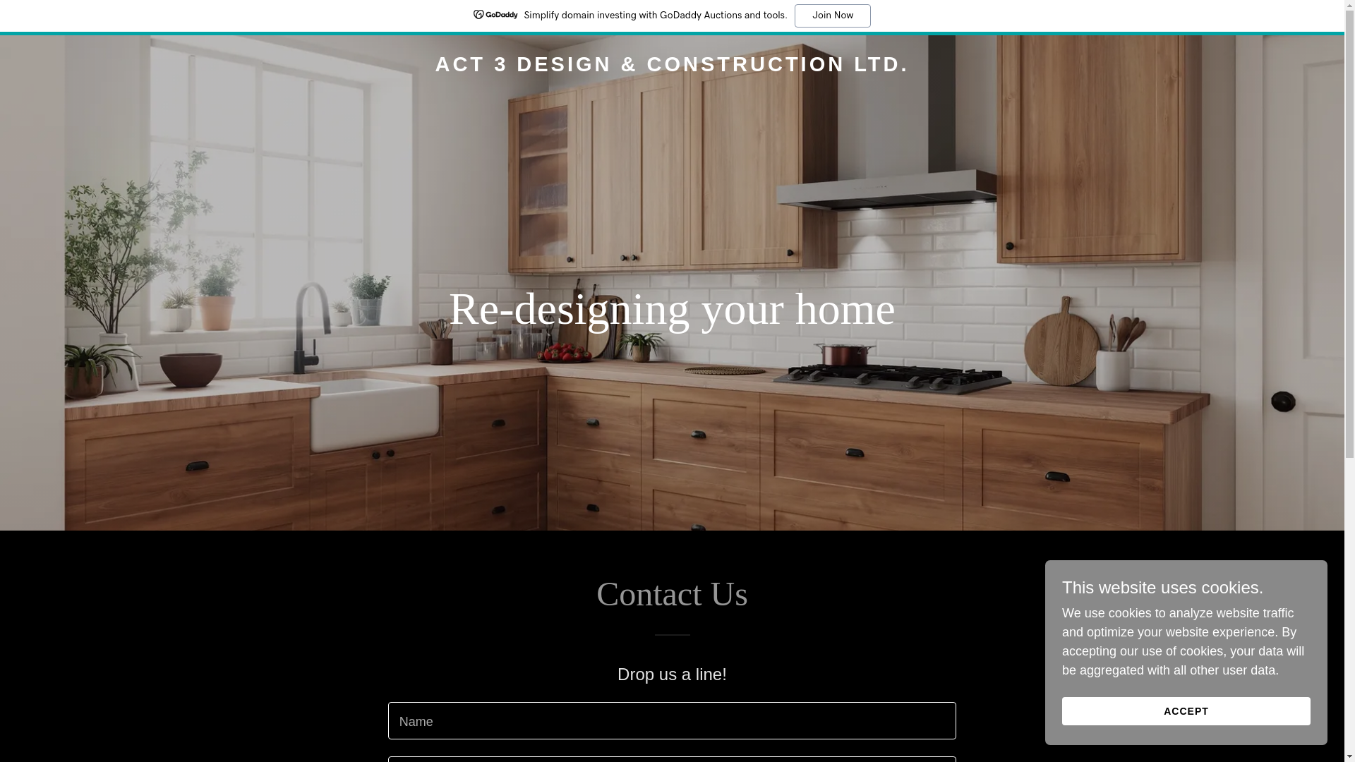 website screenshot of https://act3design.ca/