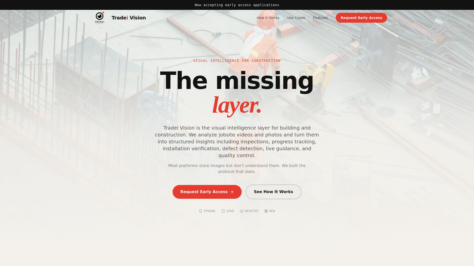 website screenshot of https://tradeivision.com/