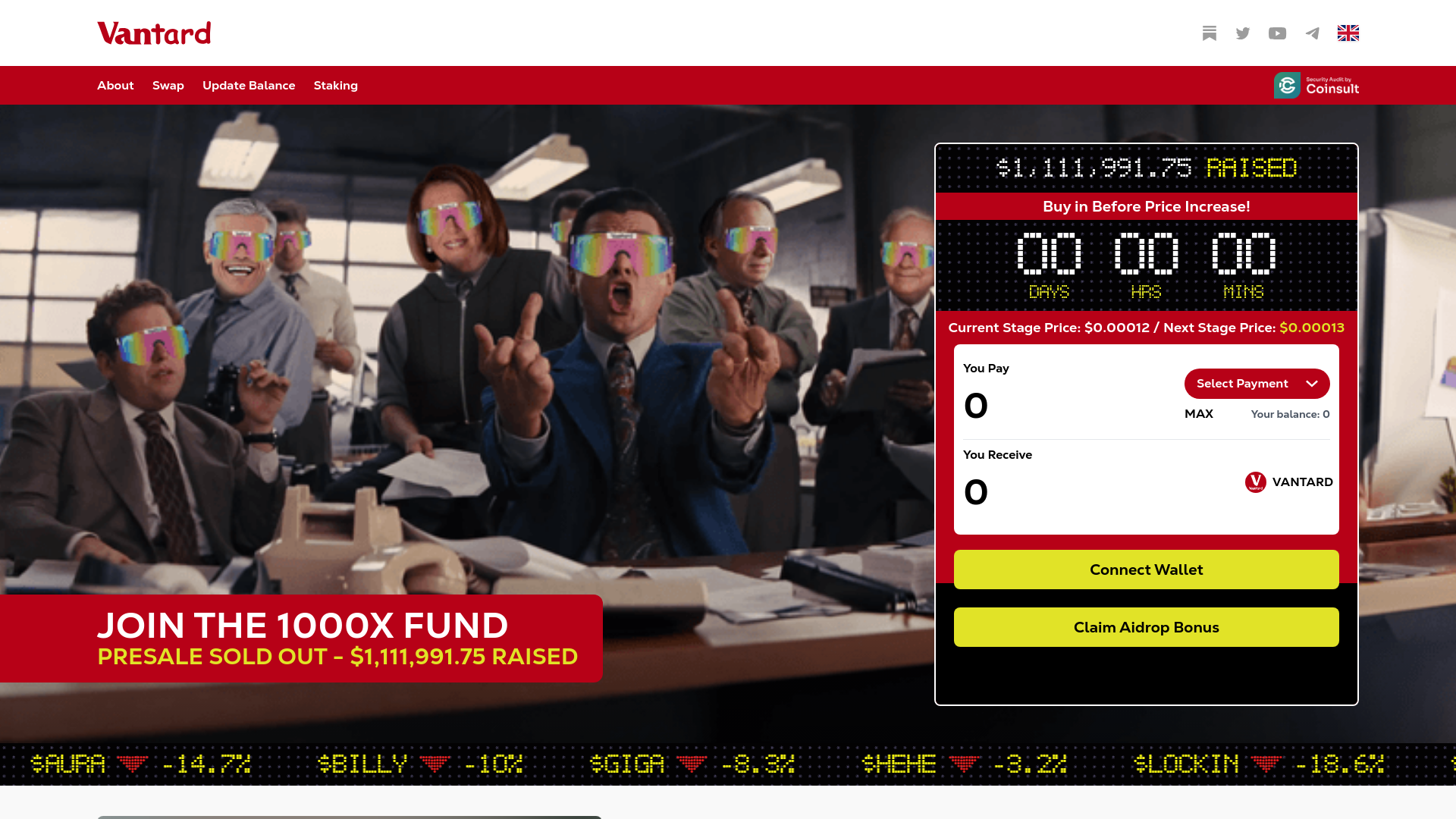 website screenshot of https://vantard-claim.pages.dev