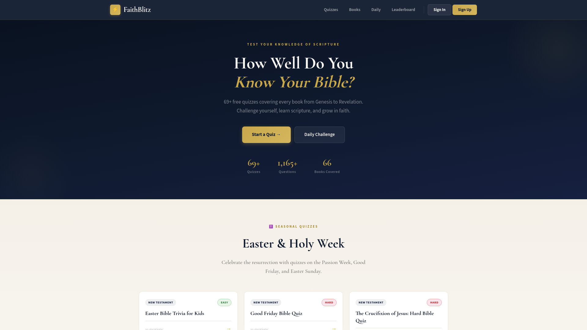 website screenshot of https://faithblitz.com/